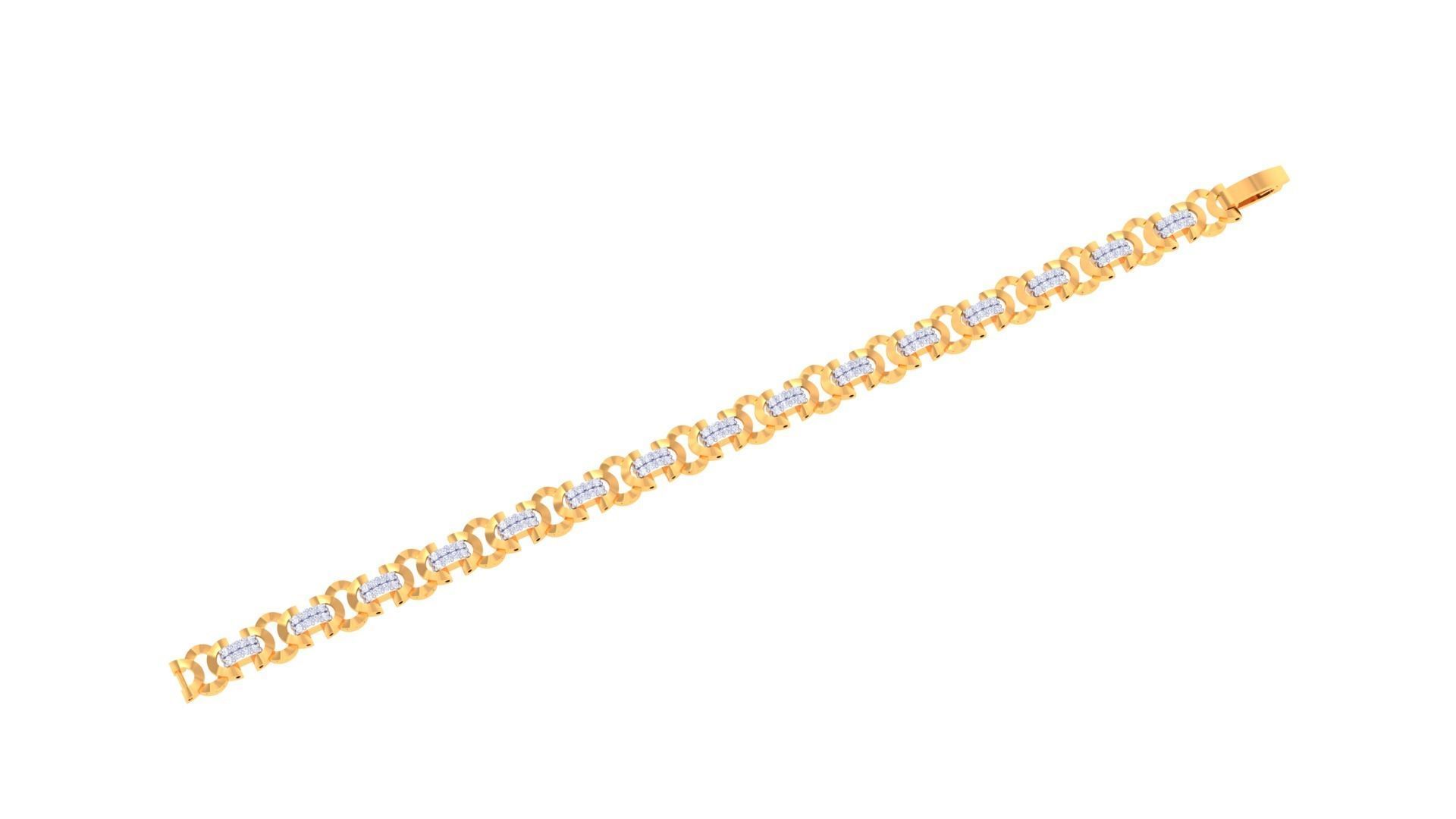 Chain Style Unisex Diamond Bracelet 3dm renders  3D print model_1