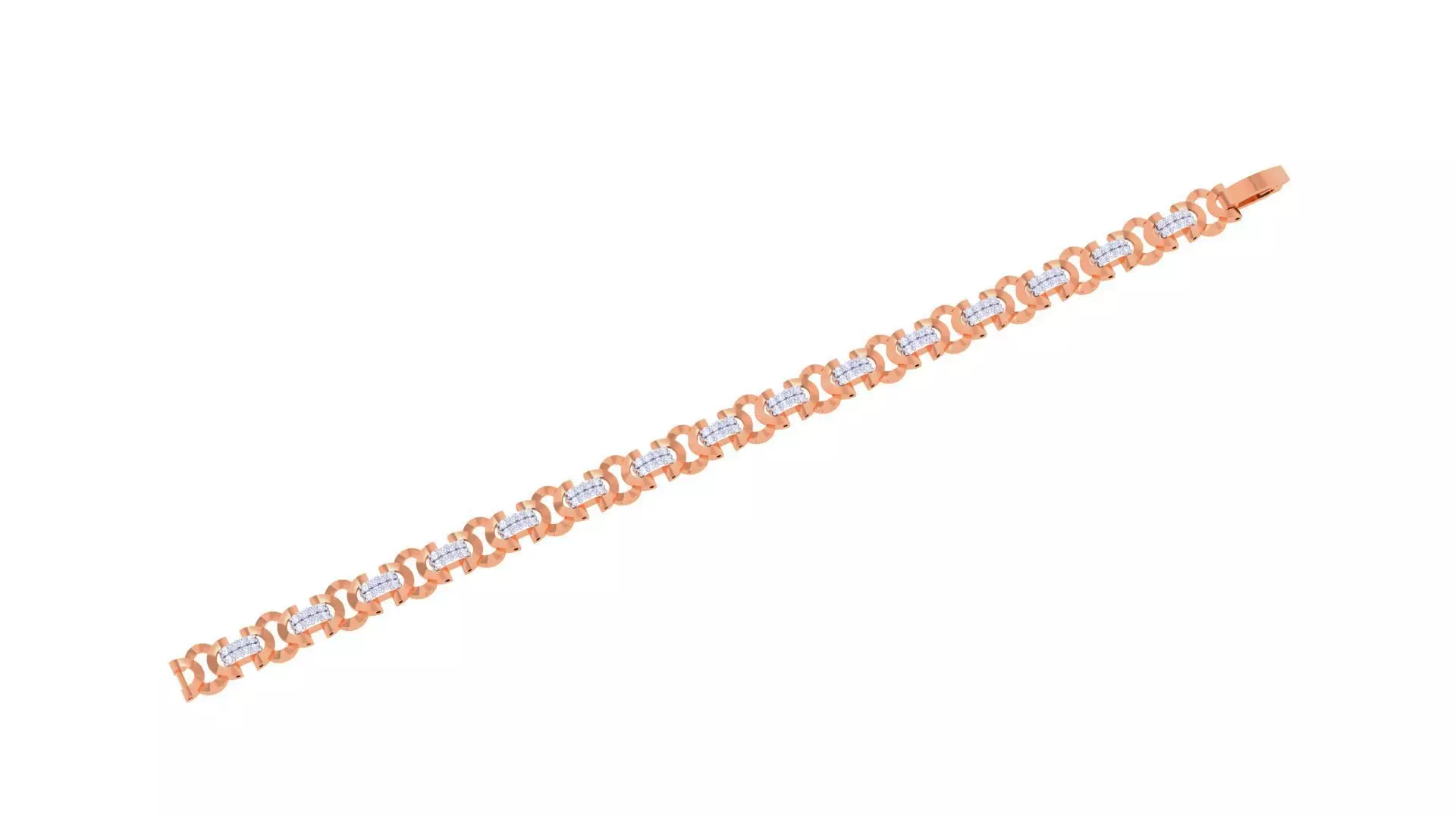 Chain Style Unisex Diamond Bracelet 3dm renders  3D print model_0