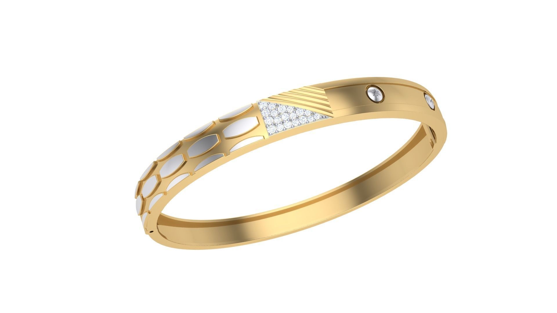 Screw Head Solid Diamond Unisex Bracelets 3dm stl renders obj  3D print model_2
