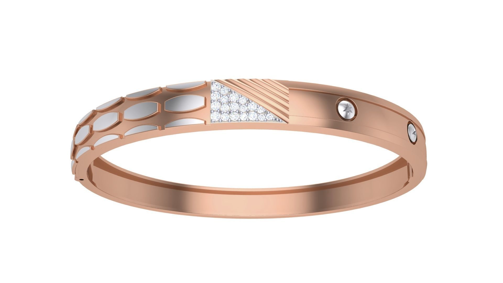 Screw Head Solid Diamond Unisex Bracelets 3dm stl renders obj  3D print model_8