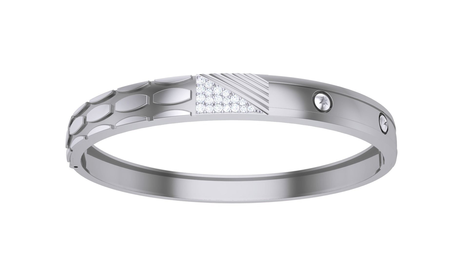 Screw Head Solid Diamond Unisex Bracelets 3dm stl renders obj  3D print model_7