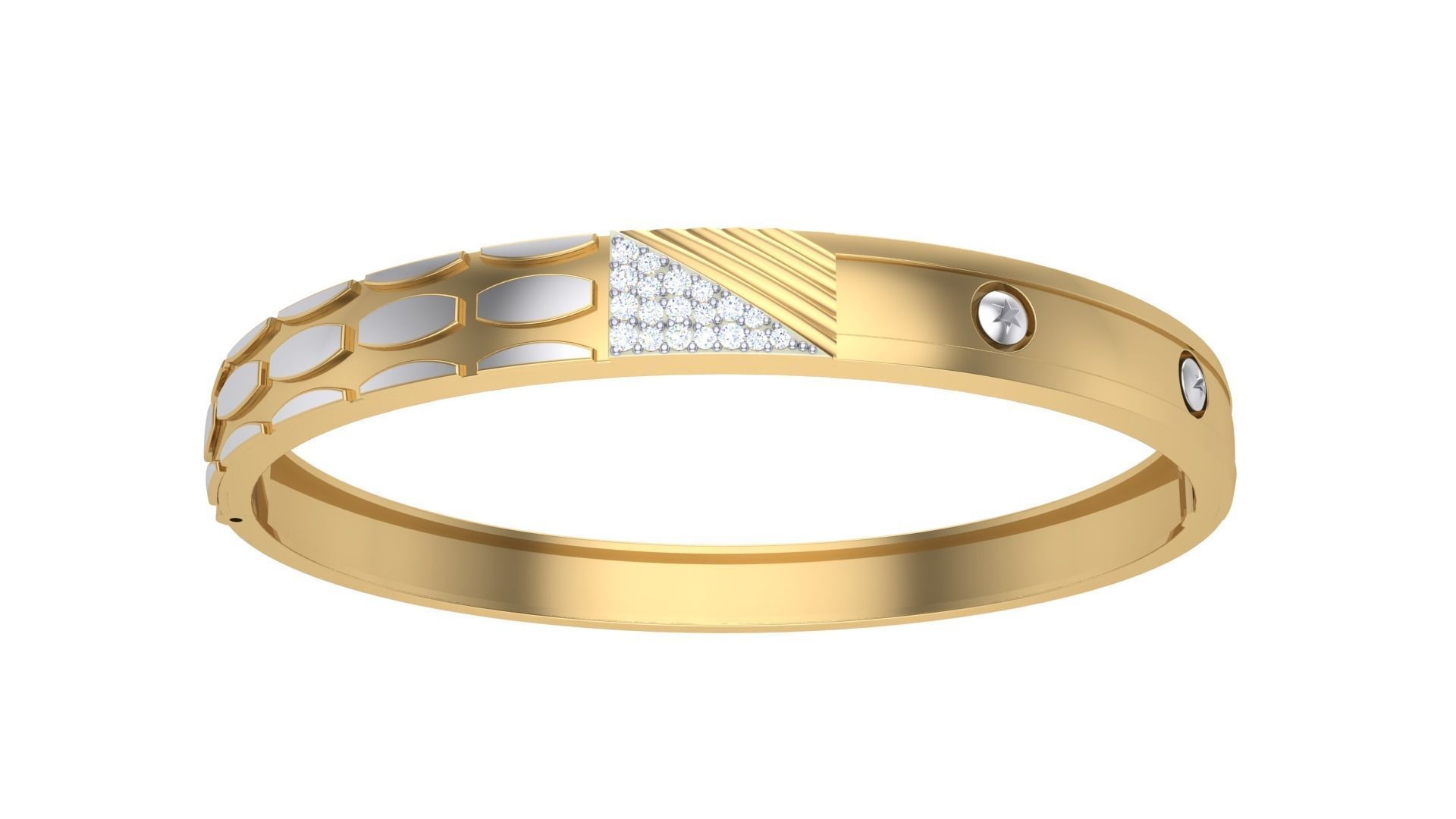 Screw Head Solid Diamond Unisex Bracelets 3dm stl renders obj  3D print model_6