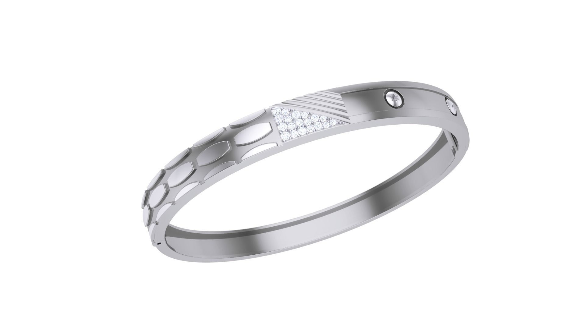 Screw Head Solid Diamond Unisex Bracelets 3dm stl renders obj  3D print model_1