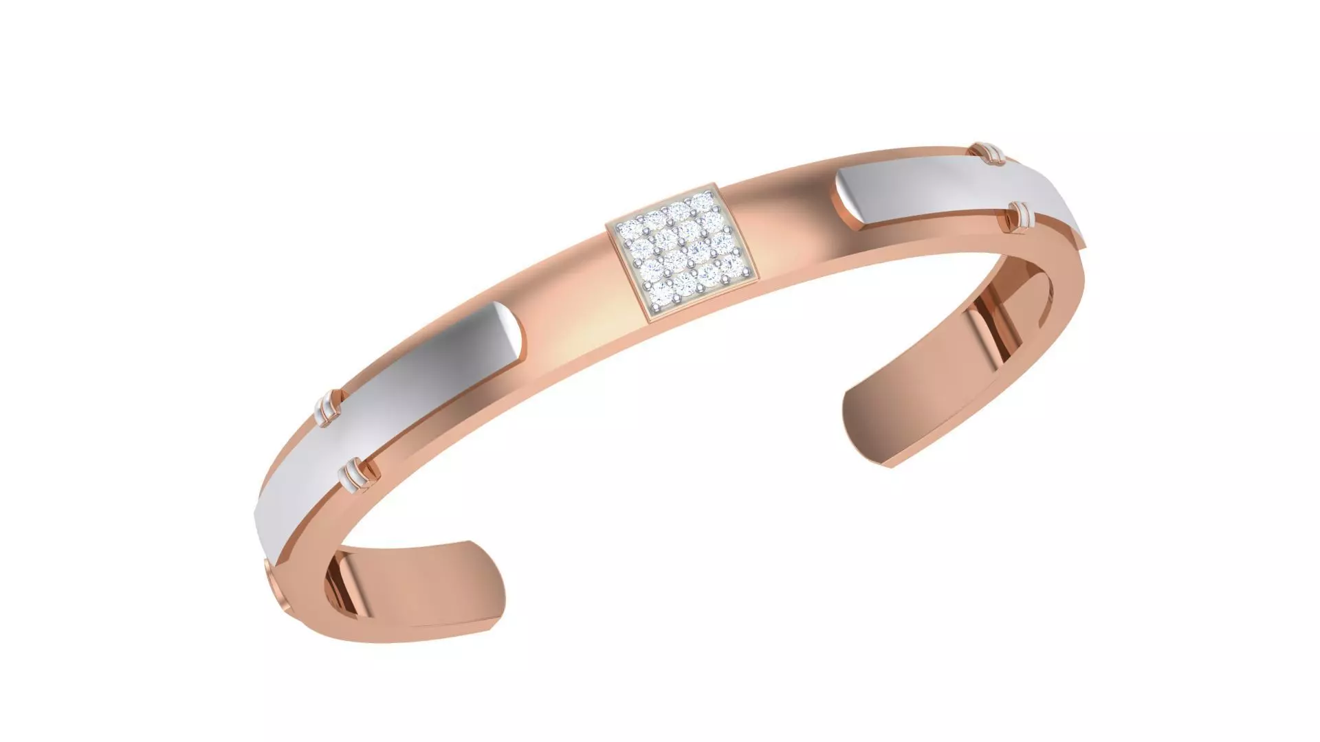 Solid Diamond Unisex Bracelets 3dm stl renders obj gltf glb 3mf 3D print model