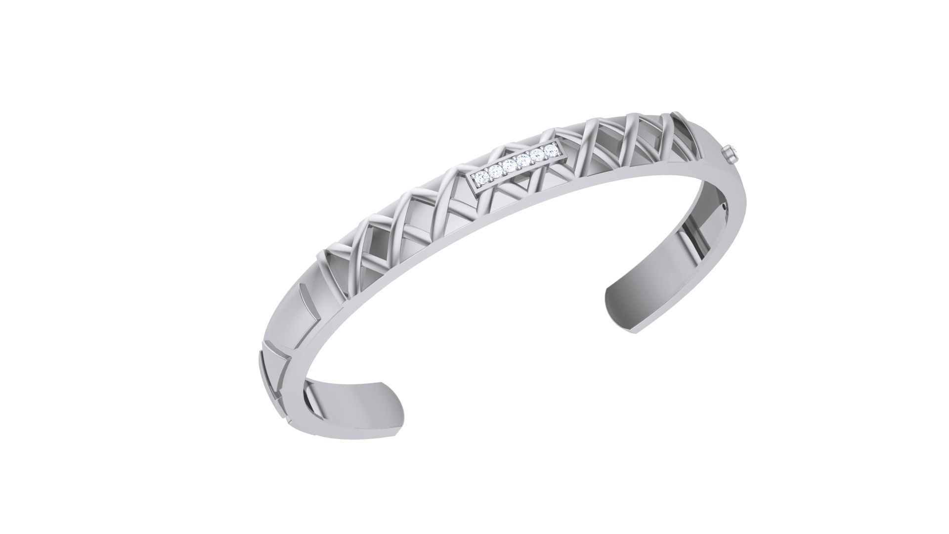 Mesh Solid Diamond Unisex Bracelets 3dm stl renders obj gltf glb 3D print model_1