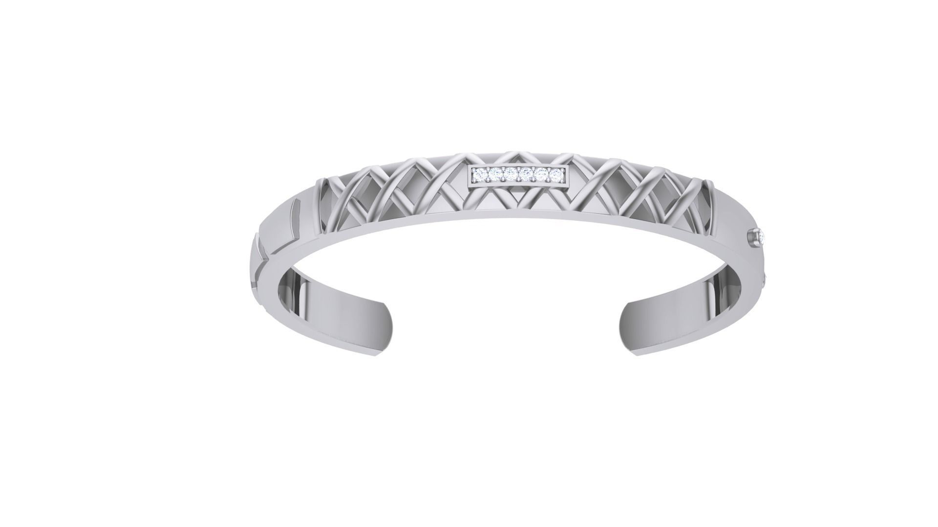Mesh Solid Diamond Unisex Bracelets 3dm stl renders obj gltf glb 3D print model_7