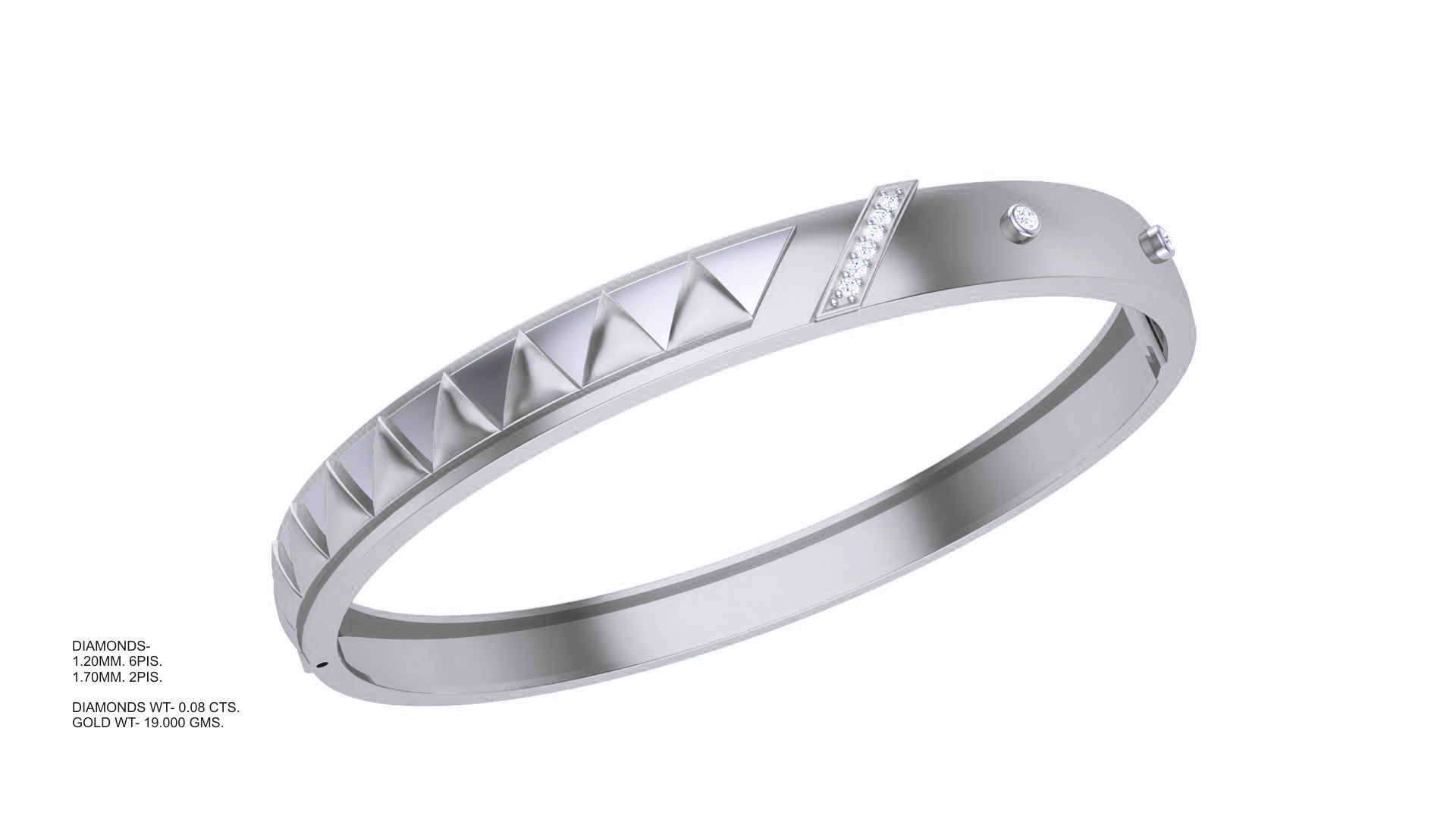 Solid Diamond Unisex Bracelets 3dm stl renders obj gltf glb 3mf 3D print model_5