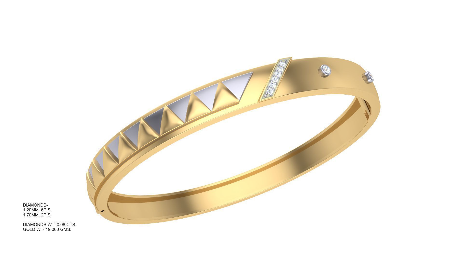 Solid Diamond Unisex Bracelets 3dm stl renders obj gltf glb 3mf 3D print model_3