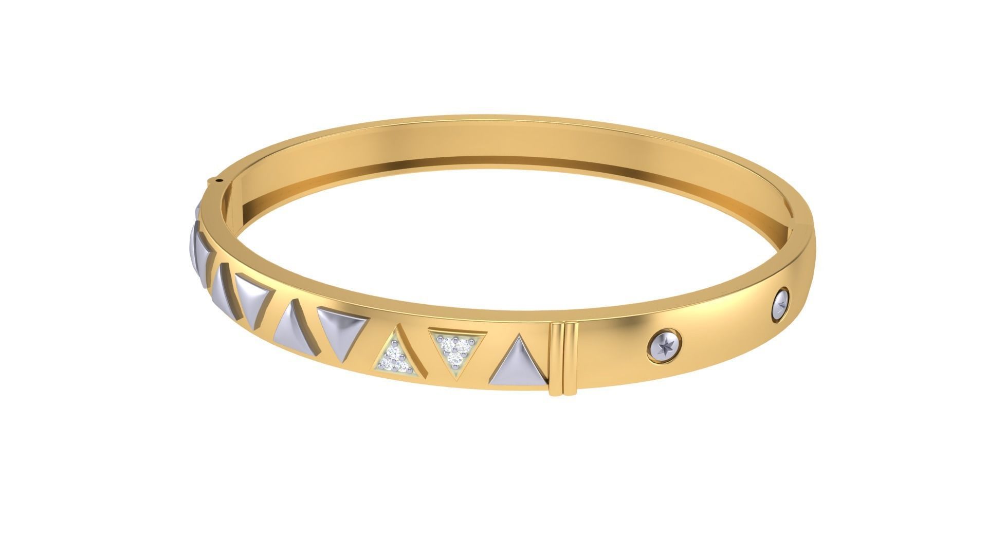 Screw Head Solid Diamond Unisex Bracelets 3dm stl renders obj 3D print model_12