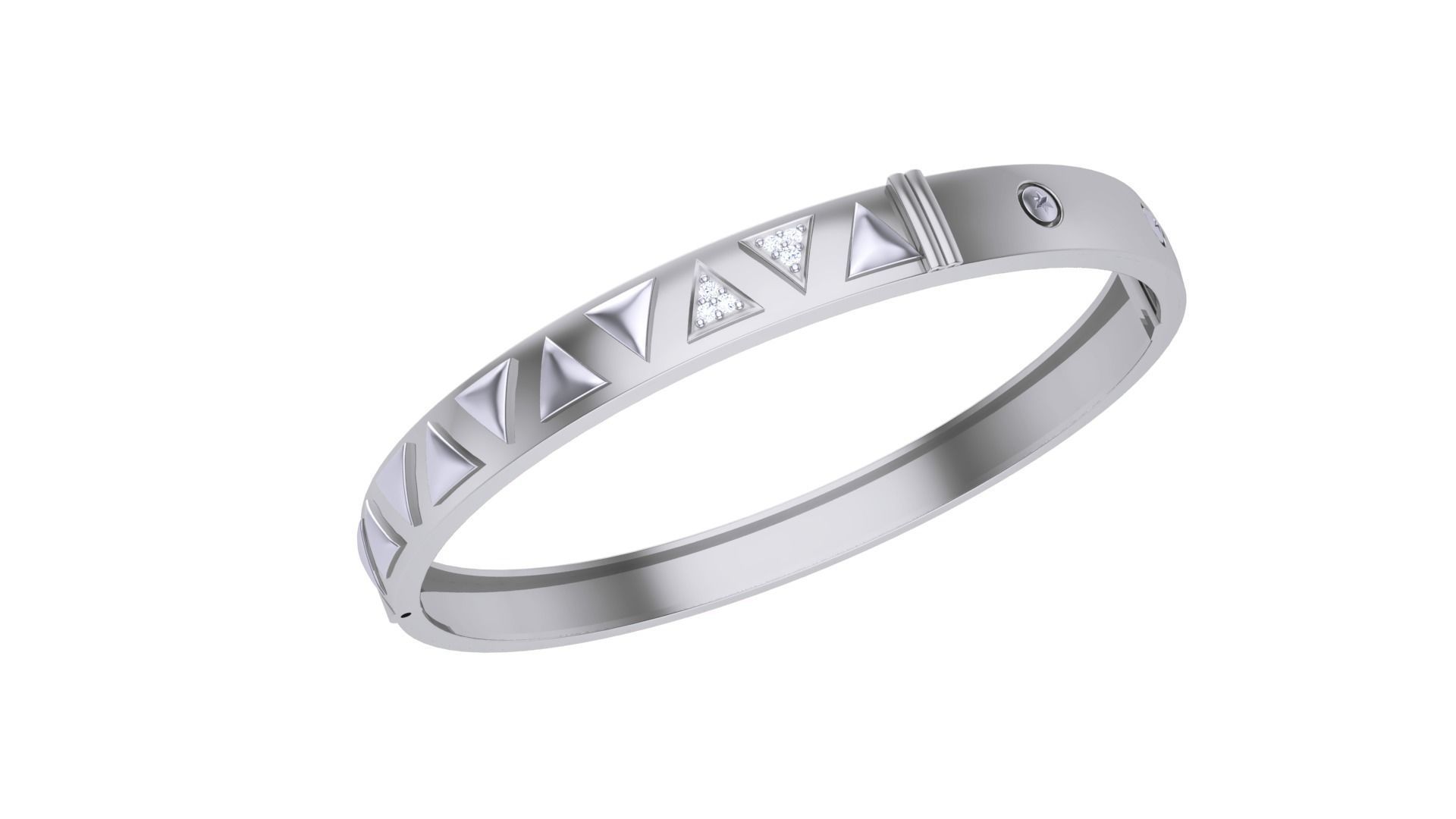 Screw Head Solid Diamond Unisex Bracelets 3dm stl renders obj 3D print model_1