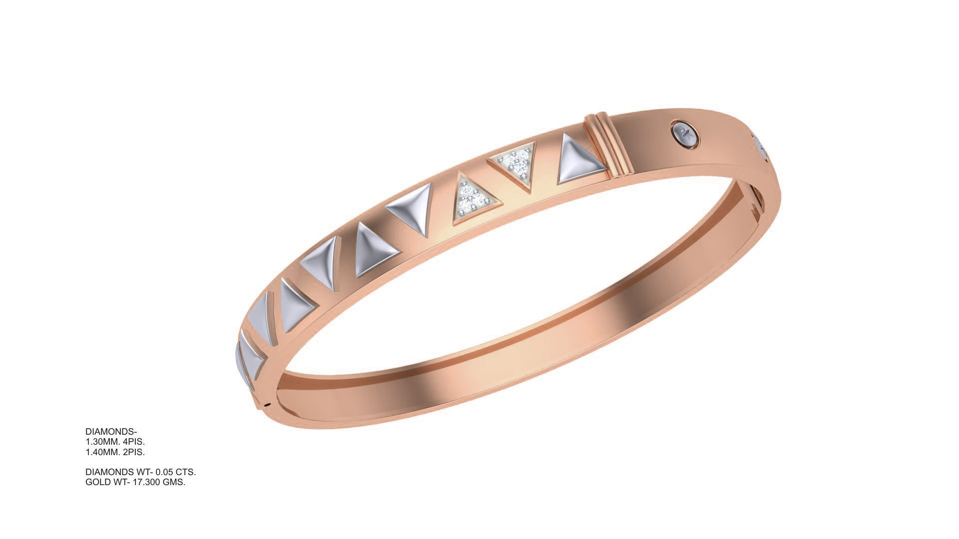 Screw Head Solid Diamond Unisex Bracelets 3dm stl renders obj 3D print model_4