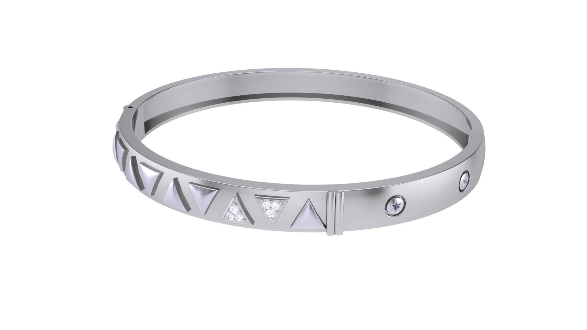 Screw Head Solid Diamond Unisex Bracelets 3dm stl renders obj 3D print model_14