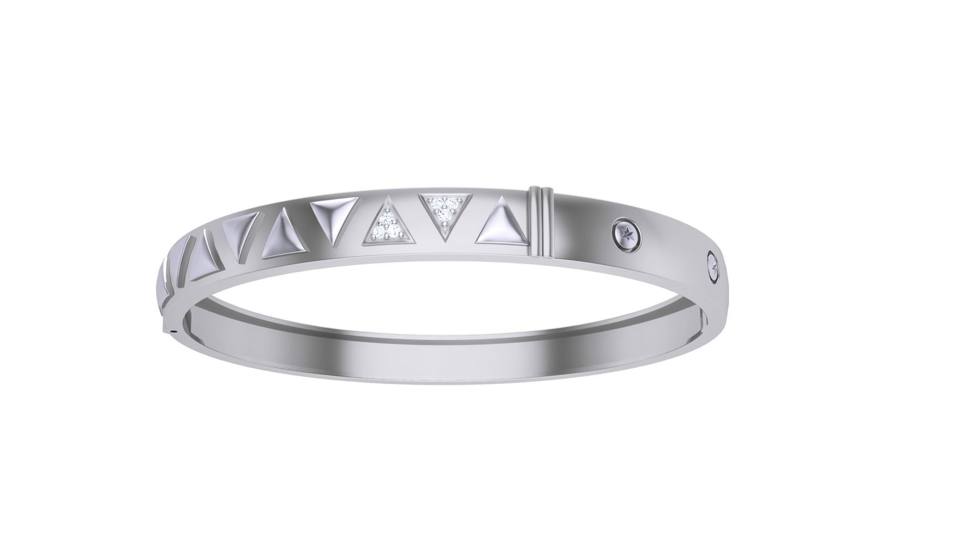 Screw Head Solid Diamond Unisex Bracelets 3dm stl renders obj 3D print model_7
