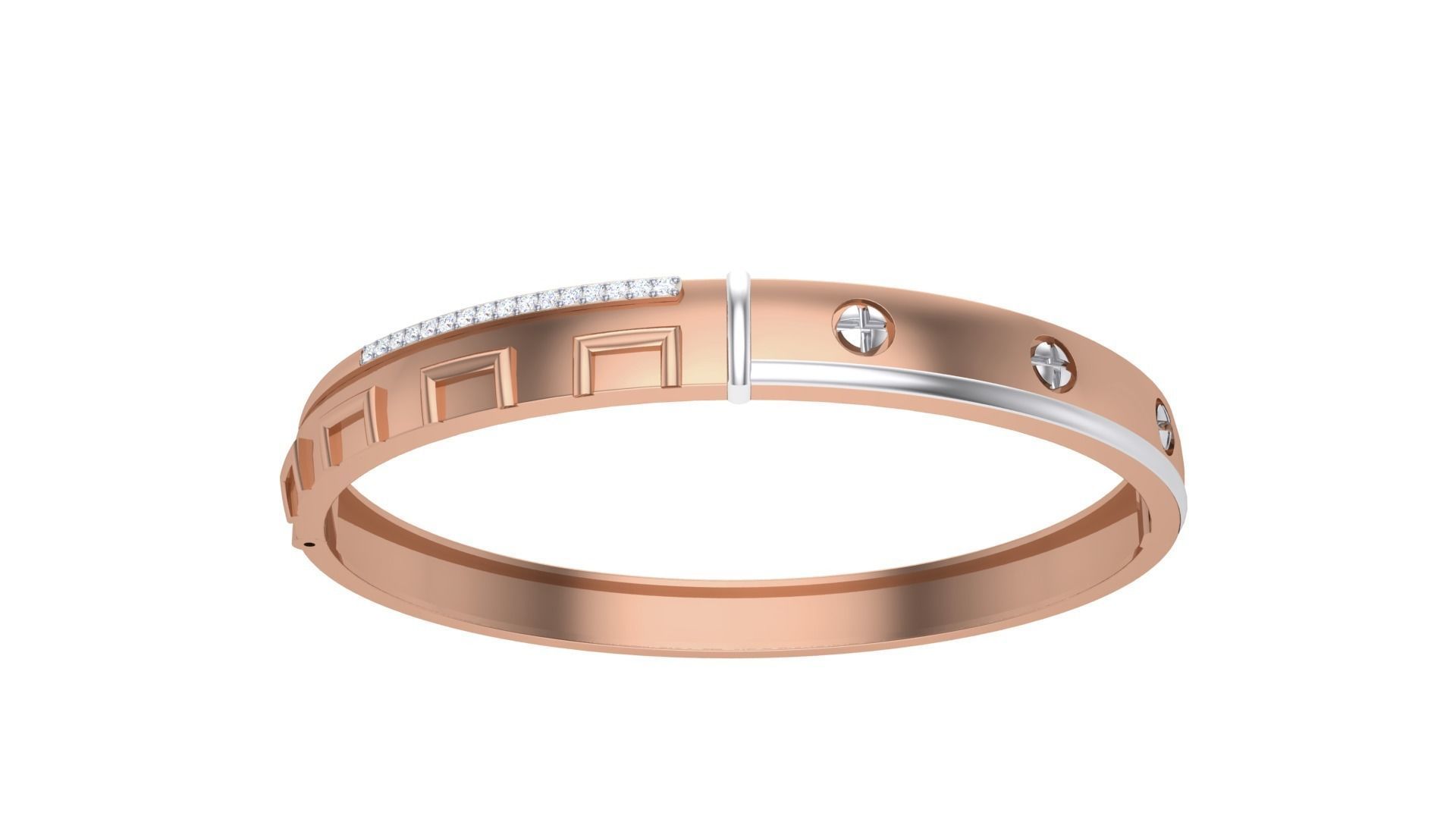Screw Head Solid Diamond Unisex Bracelets 3dm stl renders obj 3D print model_8