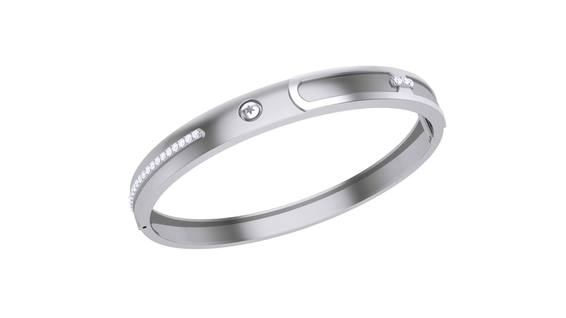 Screw Head Solid Diamond Unisex Bracelets 3dm stl renders obj  3D print model_1