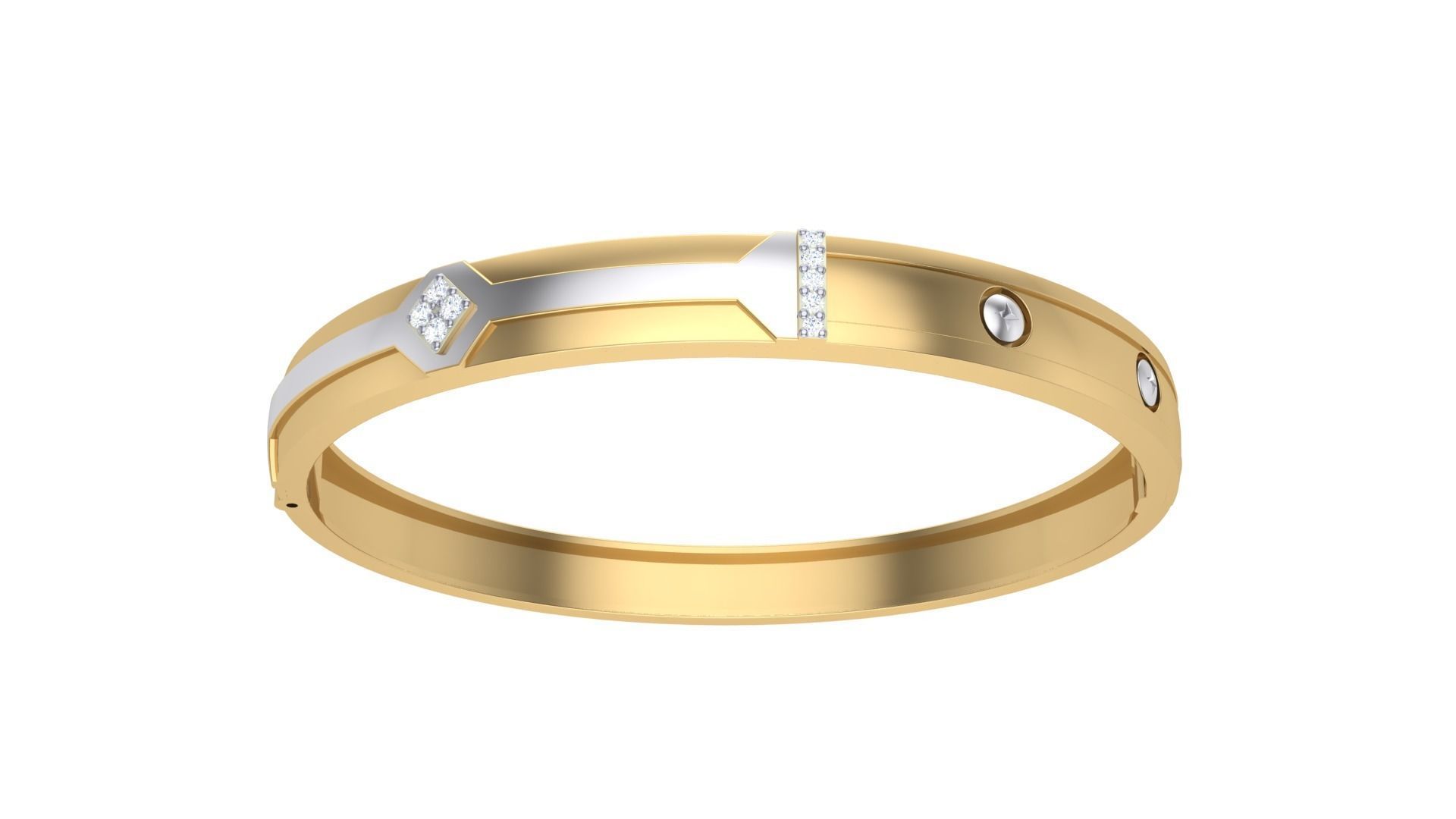 Screw Head Solid Diamond Unisex Bracelets 3dm stl renders obj 3D print model_8