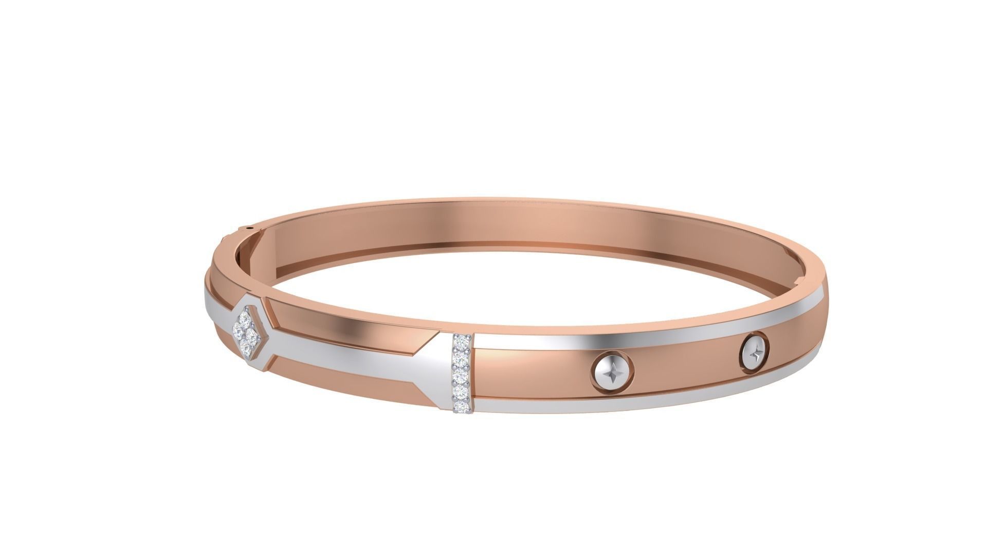 Screw Head Solid Diamond Unisex Bracelets 3dm stl renders obj 3D print model_14