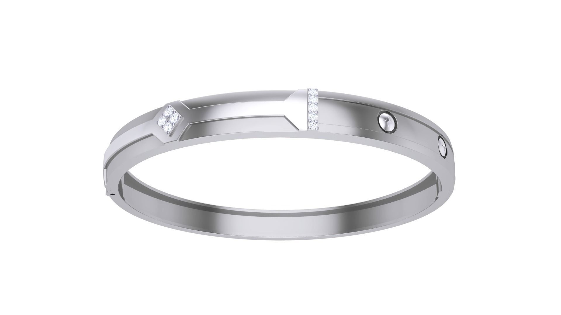 Screw Head Solid Diamond Unisex Bracelets 3dm stl renders obj 3D print model_7