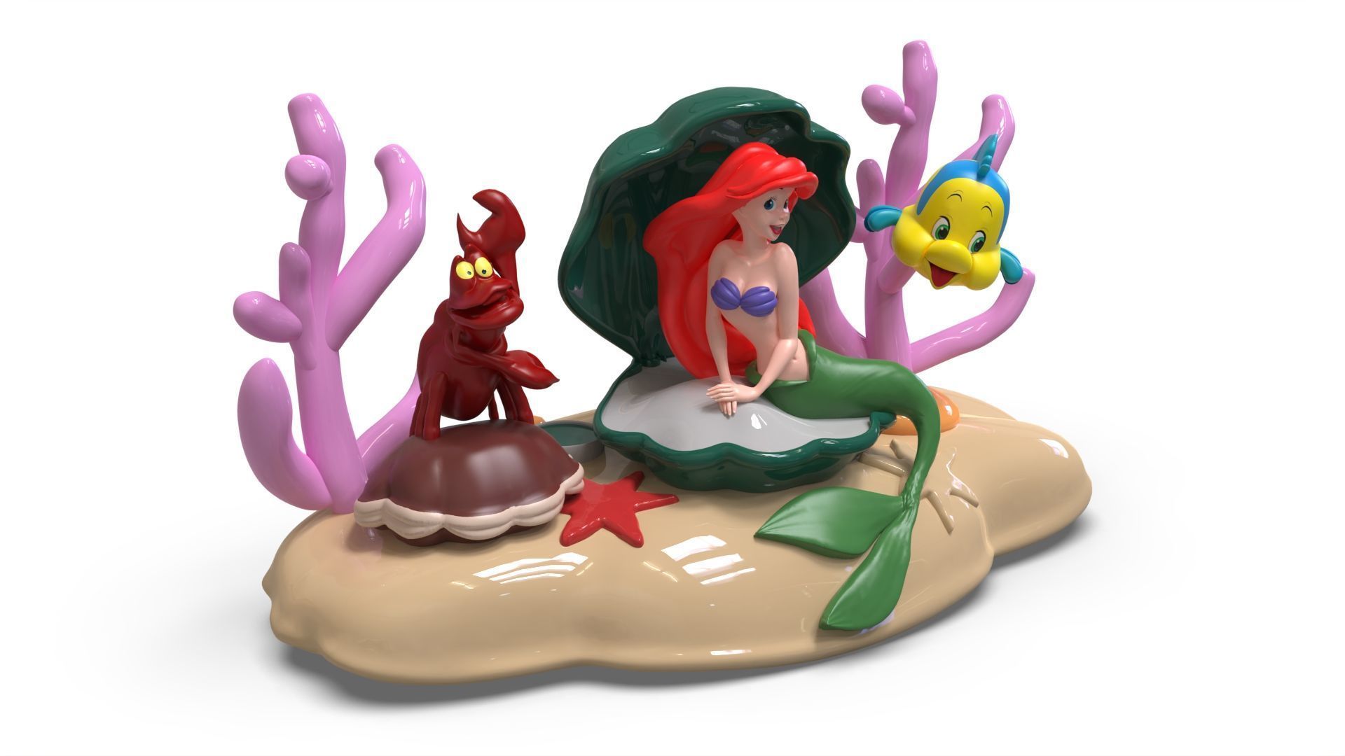 Ariel LITTLE MERMAID DIORAMA  3D print model_2