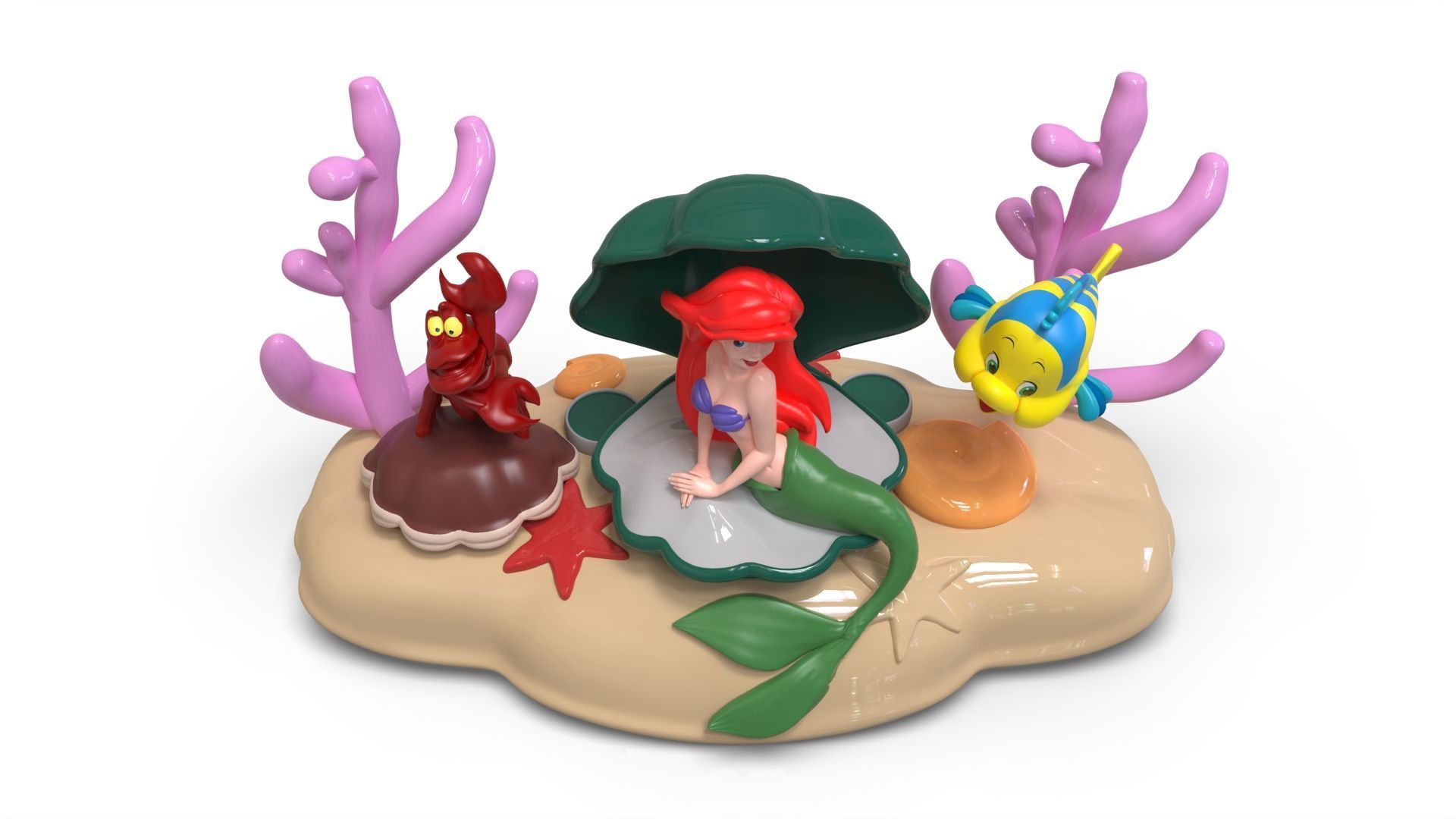 Ariel LITTLE MERMAID DIORAMA  3D print model_4