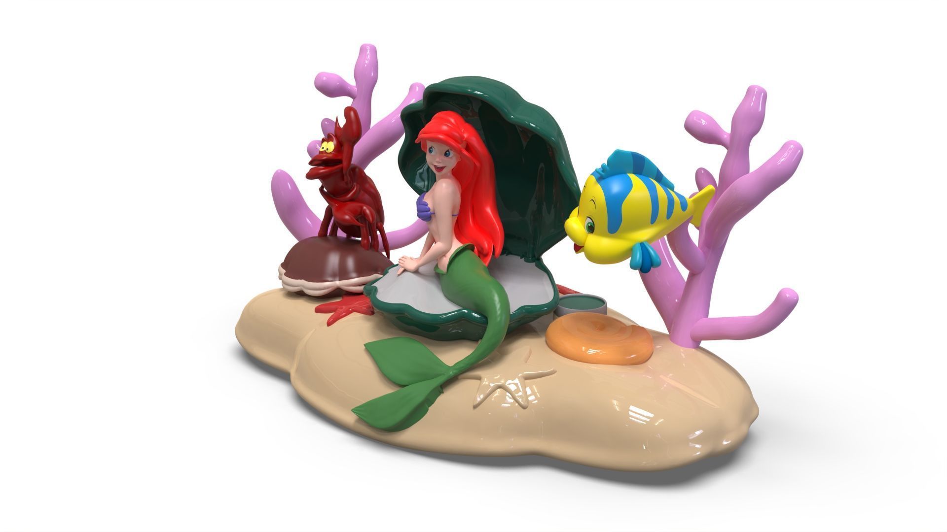 Ariel LITTLE MERMAID DIORAMA  3D print model_3