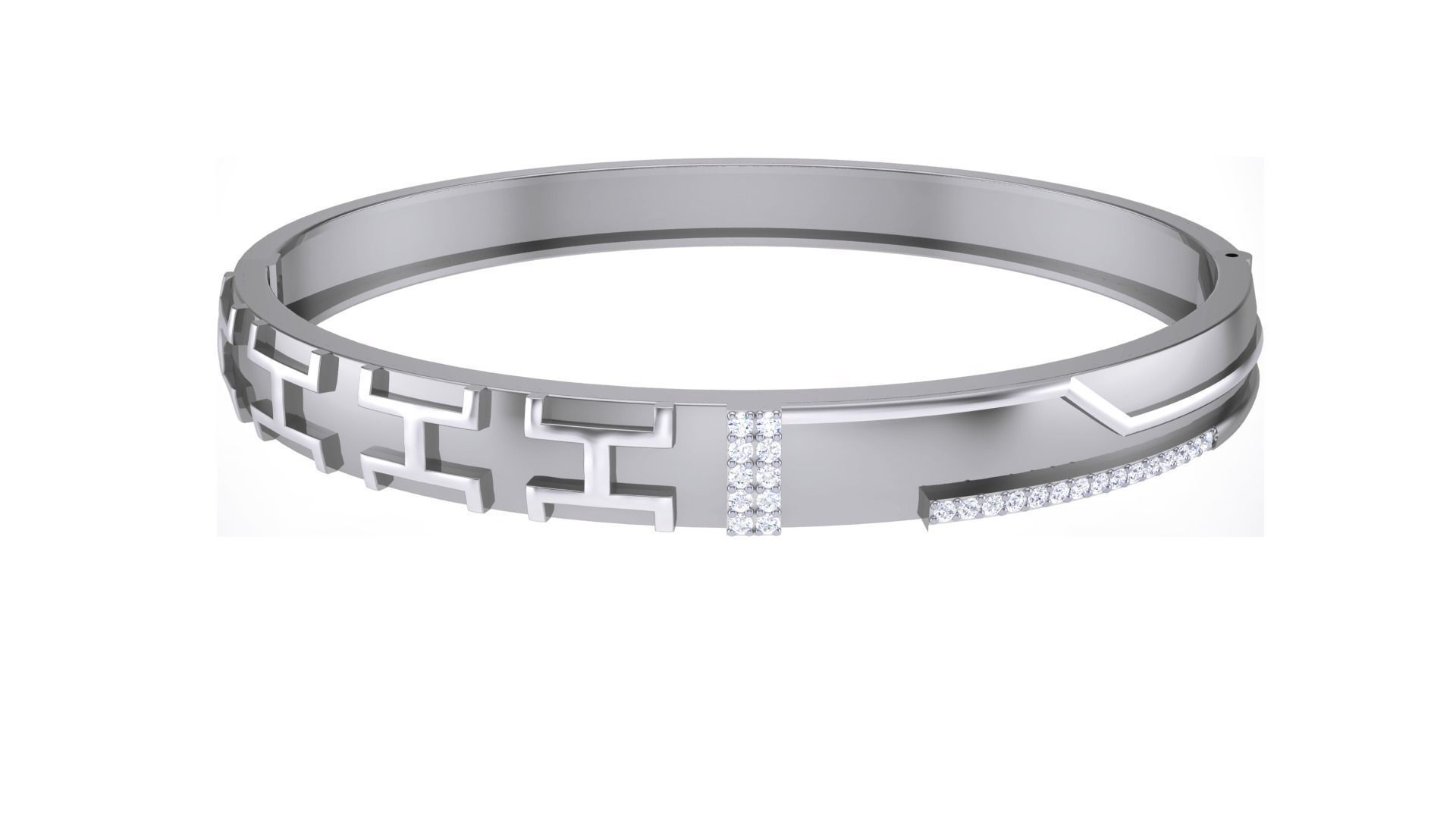 Solid Diamond Unisex Bracelets 3dm stl renders obj gltf glb 3mf 3D print model_13