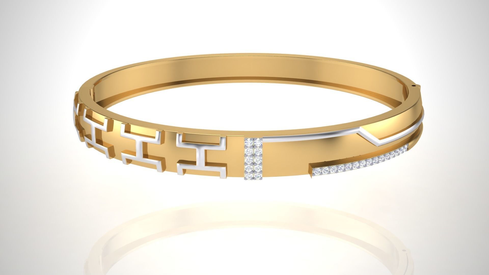 Solid Diamond Unisex Bracelets 3dm stl renders obj gltf glb 3mf 3D print model_12
