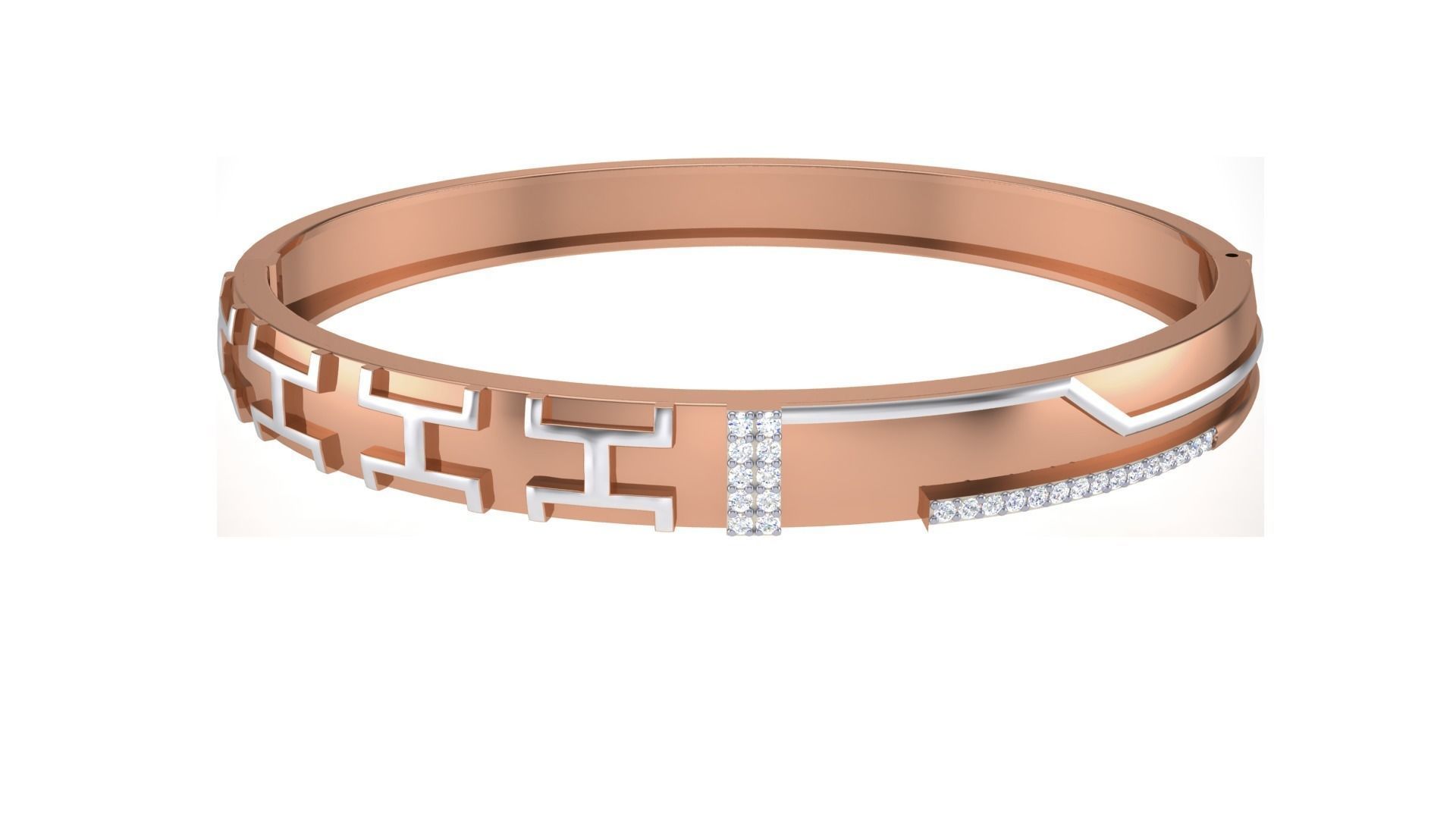 Solid Diamond Unisex Bracelets 3dm stl renders obj gltf glb 3mf 3D print model_14