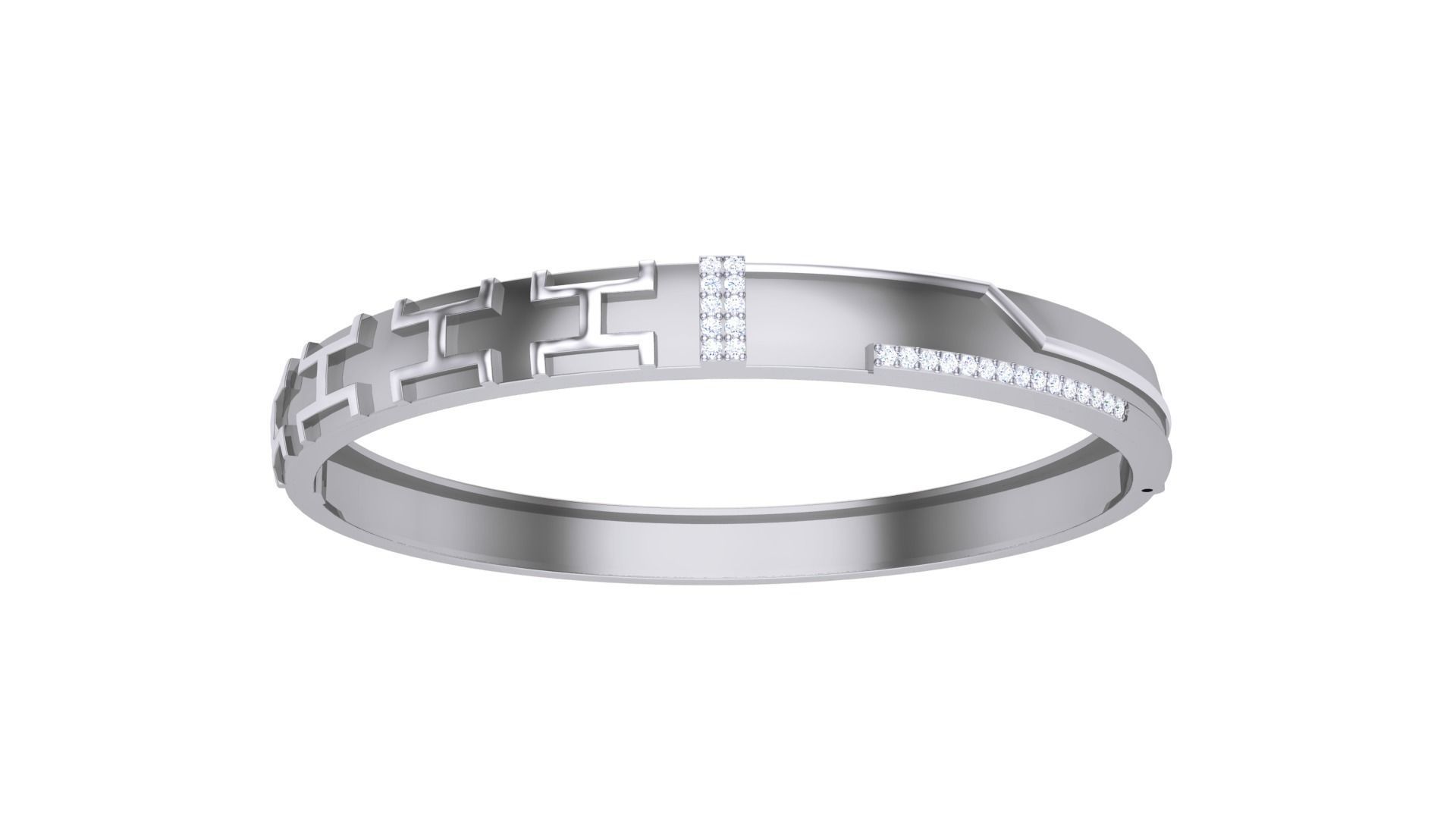 Solid Diamond Unisex Bracelets 3dm stl renders obj gltf glb 3mf 3D print model_7