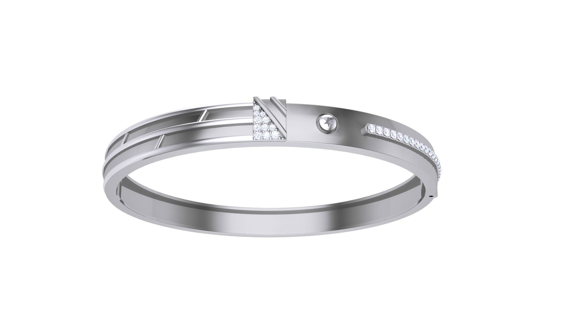 Screw Head Solid Diamond Unisex Bracelets 3dm stl renders obj 3D print model_7