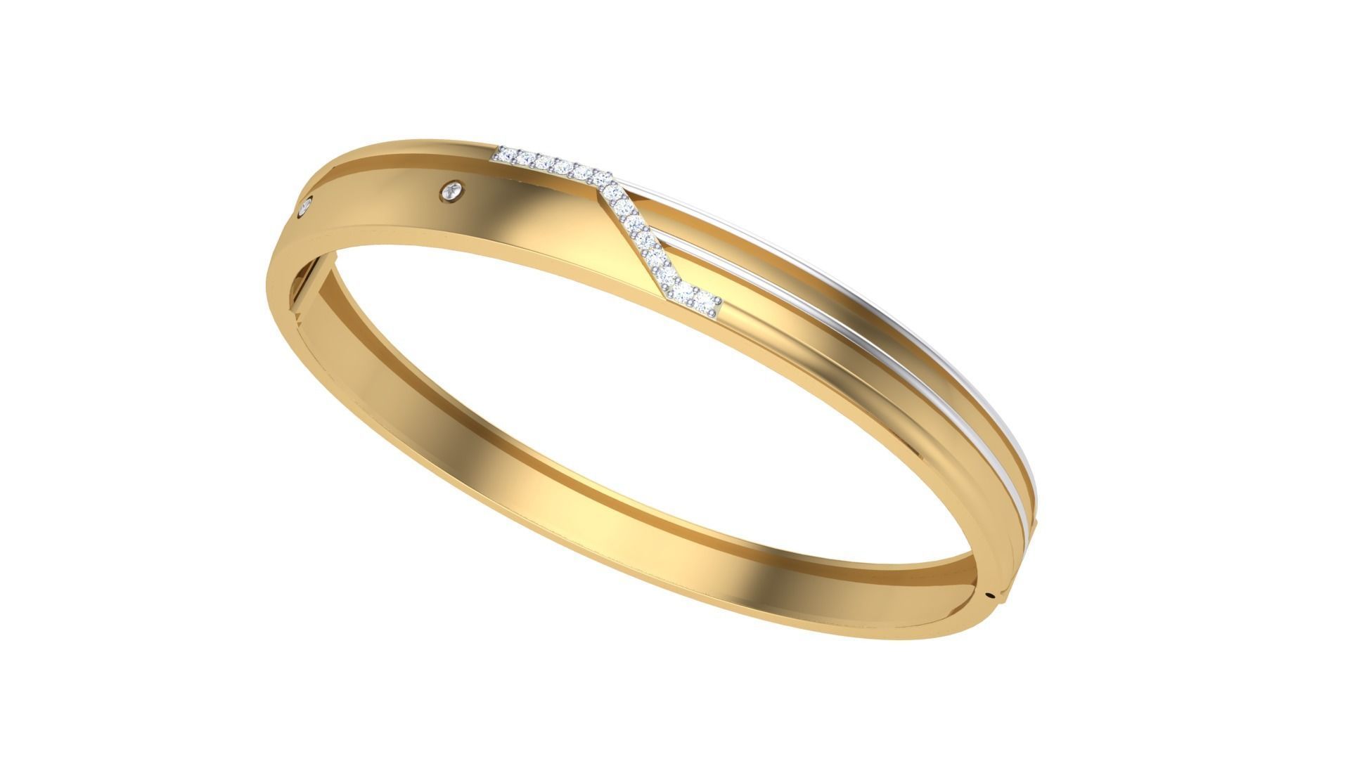 Solid Diamond Unisex Bracelets 3dm stl renders obj gltf glb 3mf 3D print model_2