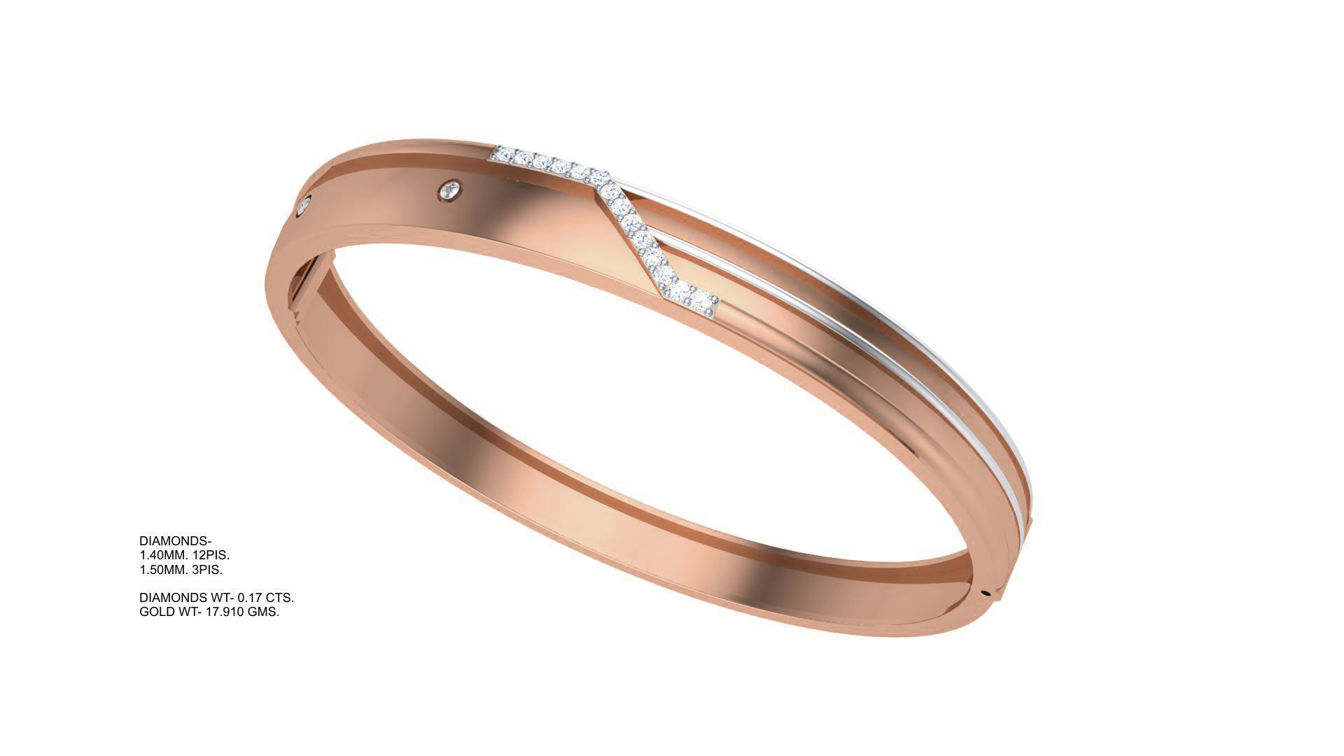 Solid Diamond Unisex Bracelets 3dm stl renders obj gltf glb 3mf 3D print model_5