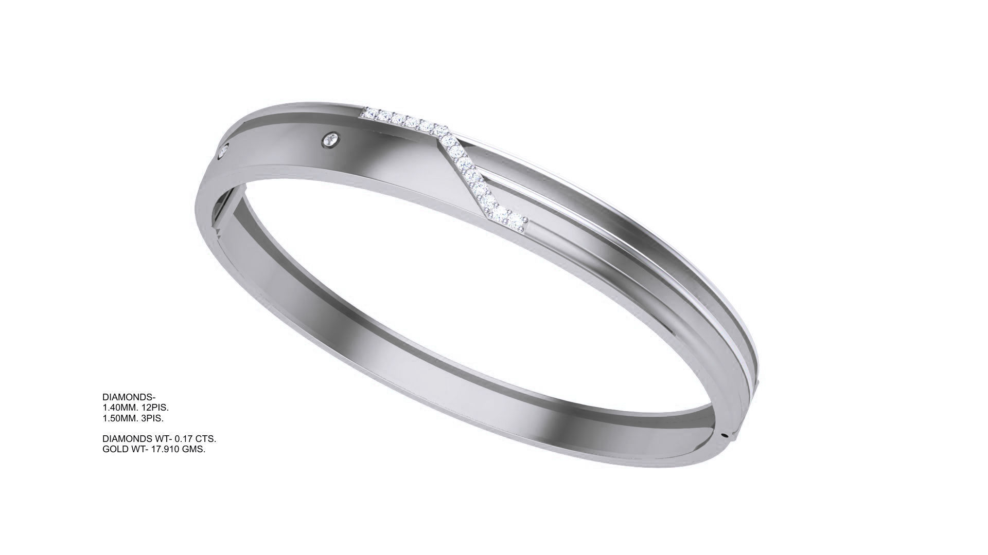 Solid Diamond Unisex Bracelets 3dm stl renders obj gltf glb 3mf 3D print model_4