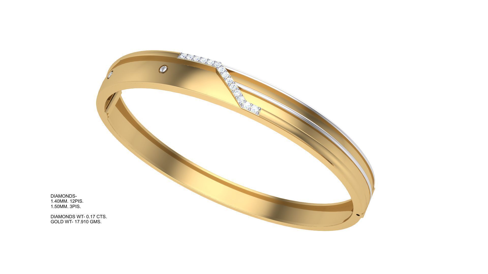 Solid Diamond Unisex Bracelets 3dm stl renders obj gltf glb 3mf 3D print model_3