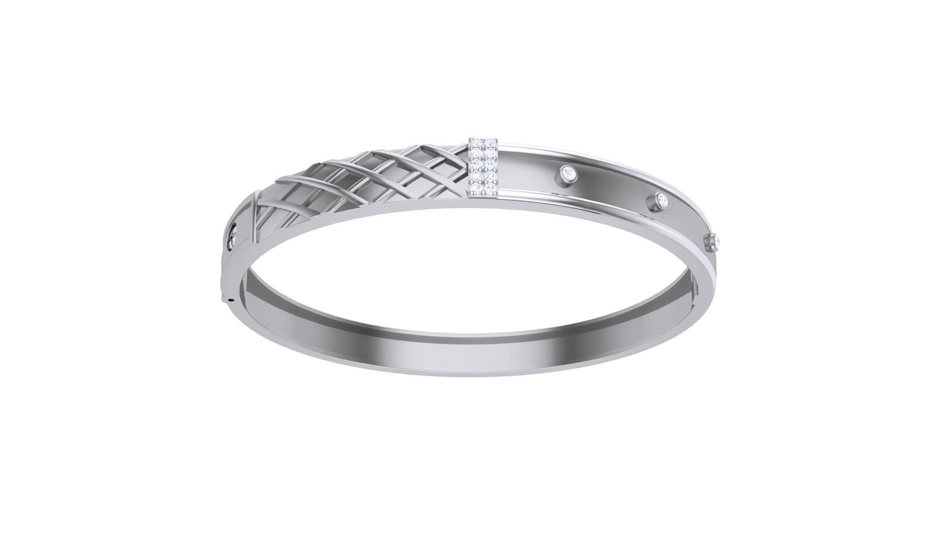 Screw Head Solid Diamond Unisex Bracelets 3dm stl renders obj 3D print model_6