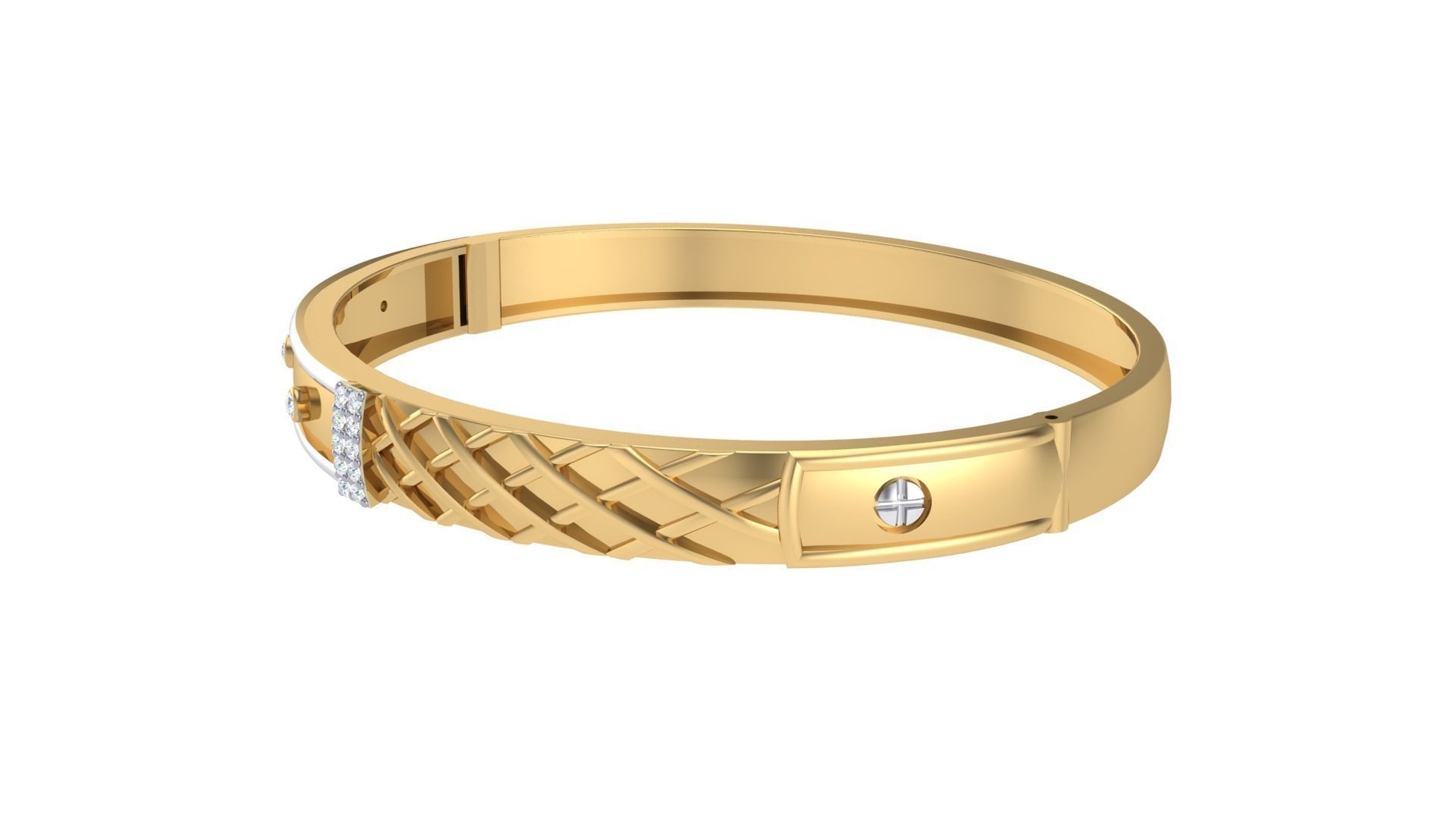 Screw Head Solid Diamond Unisex Bracelets 3dm stl renders obj 3D print model_13