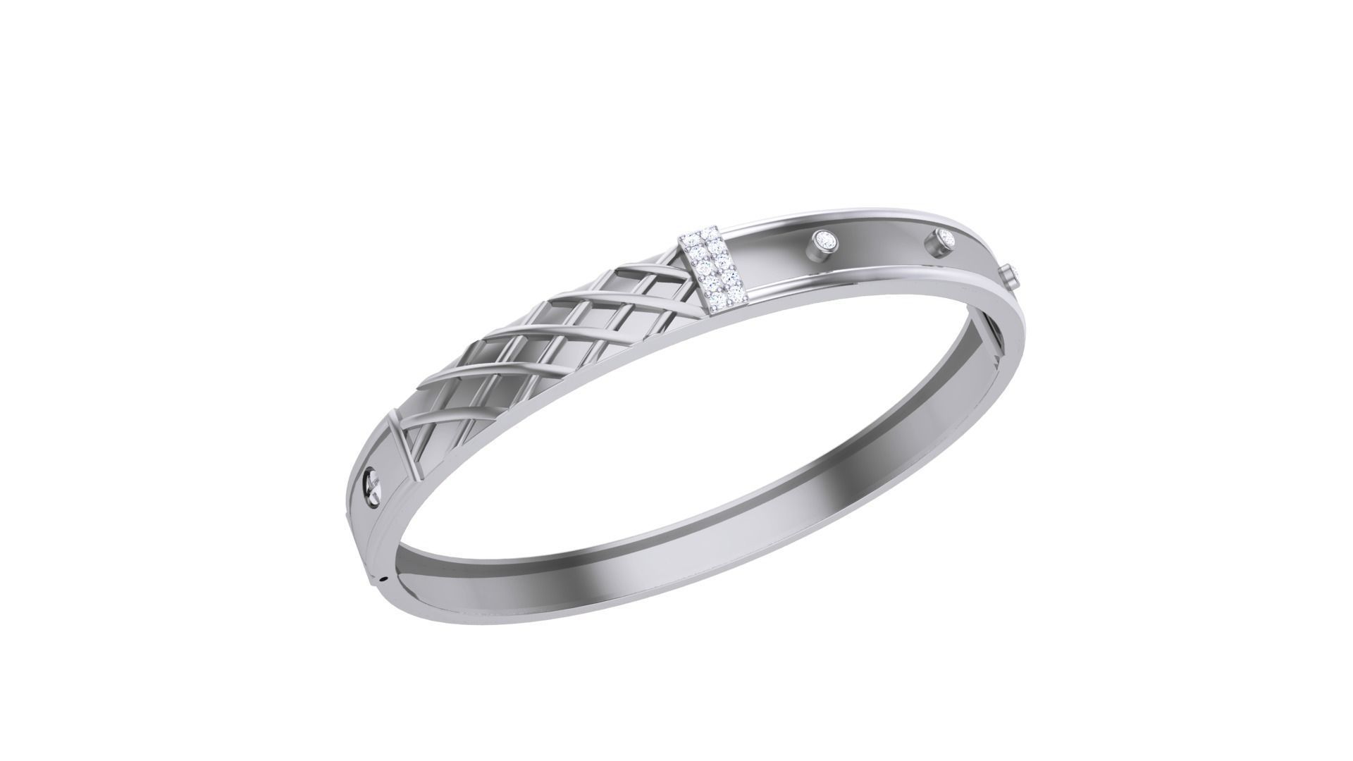 Screw Head Solid Diamond Unisex Bracelets 3dm stl renders obj 3D print model_1