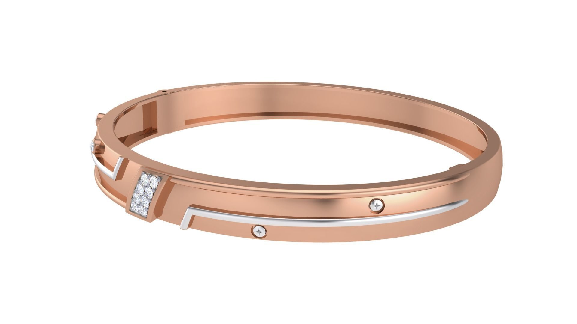 Screw Head Solid Diamond Unisex Bracelets 3dm stl renders obj  3D print model_10