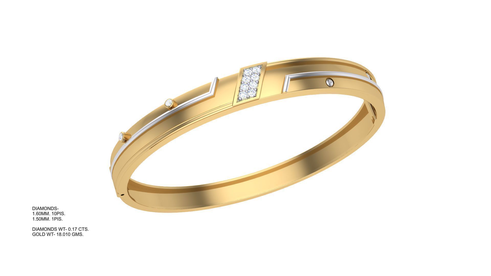 Screw Head Solid Diamond Unisex Bracelets 3dm stl renders obj  3D print model_12