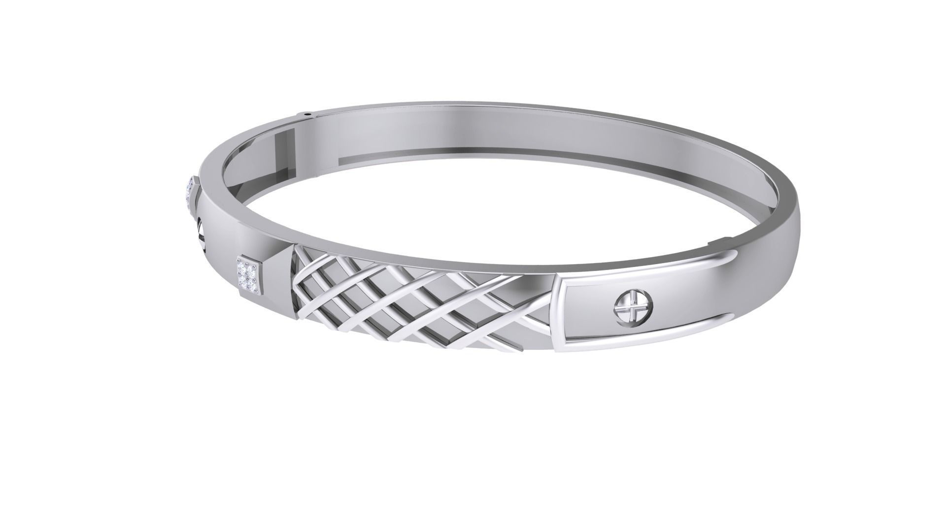 Screw Head Solid Diamond Unisex Bracelets 3dm stl renders obj  3D print model_13