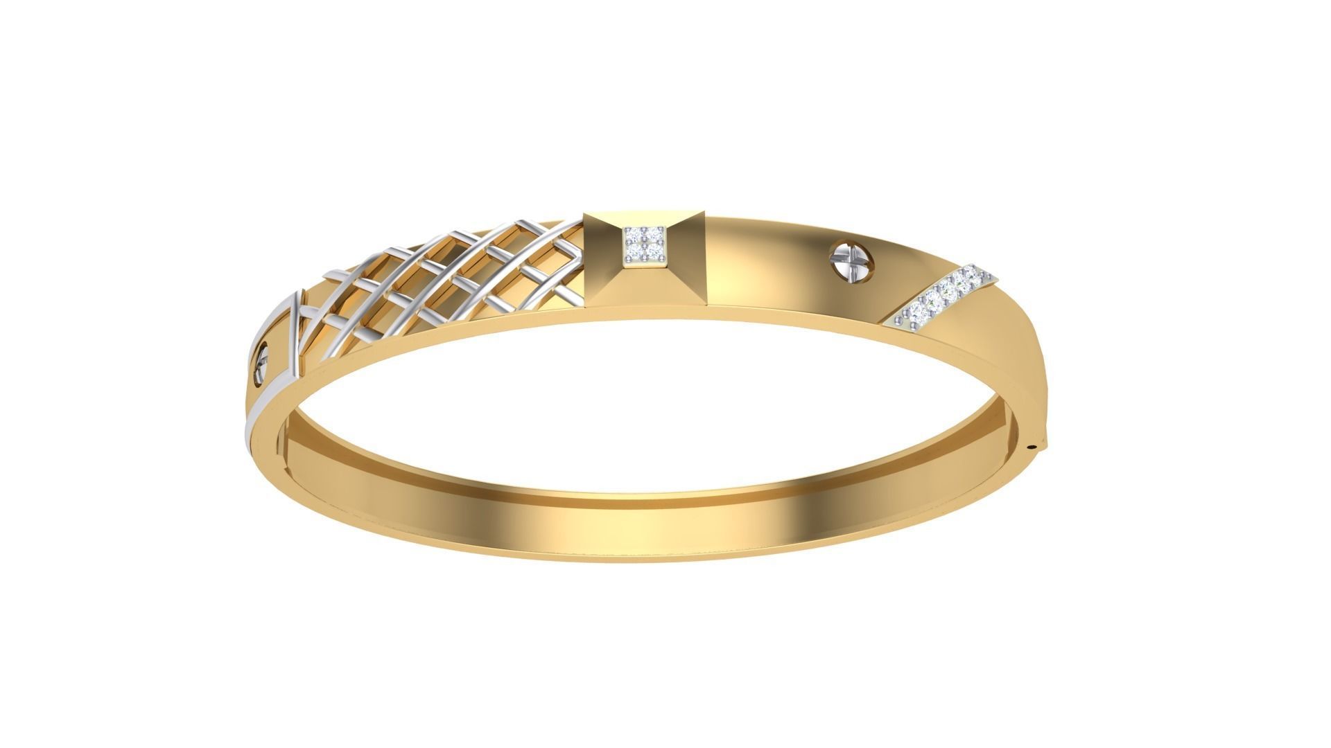 Screw Head Solid Diamond Unisex Bracelets 3dm stl renders obj  3D print model_6