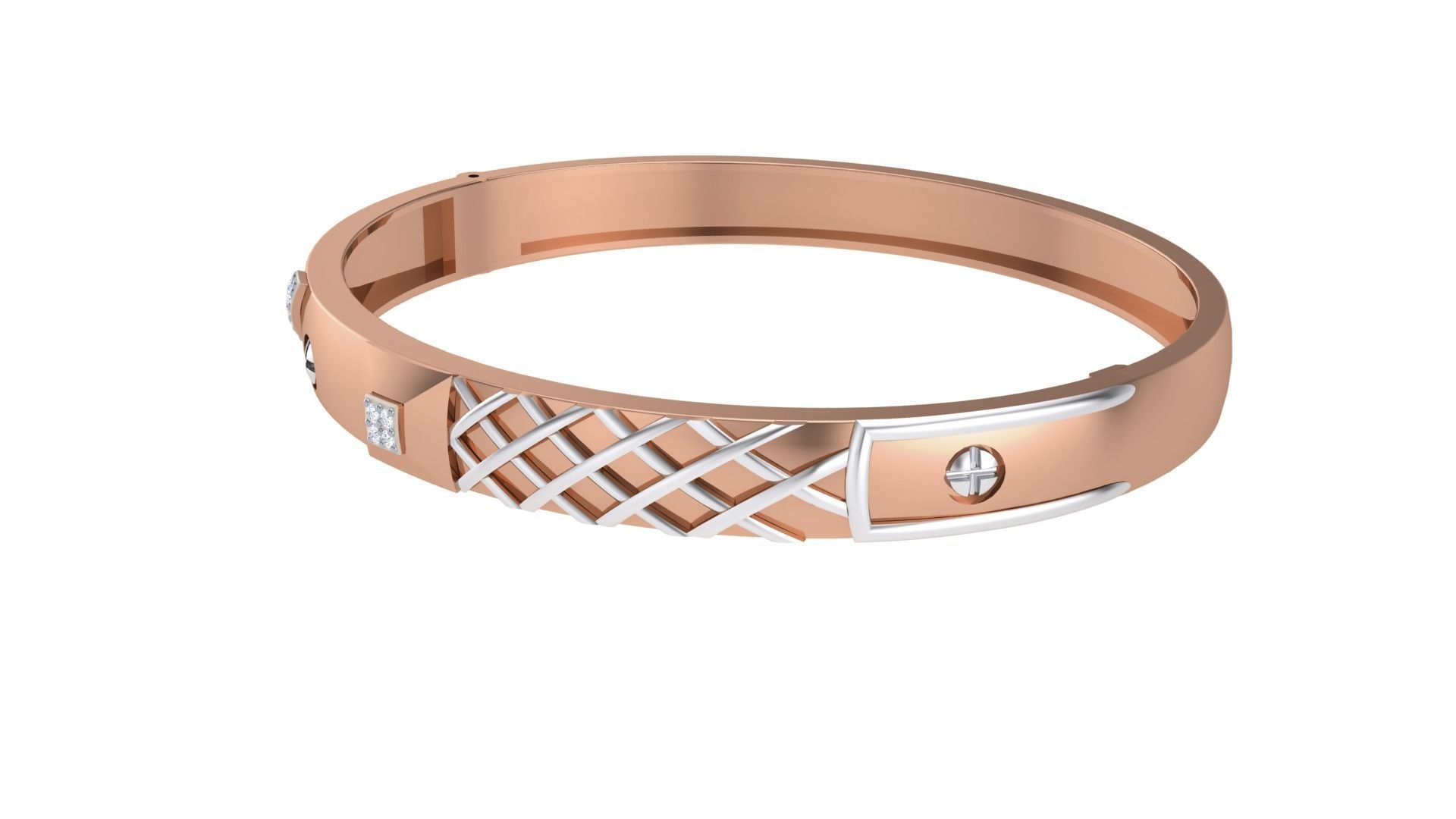 Screw Head Solid Diamond Unisex Bracelets 3dm stl renders obj  3D print model_14