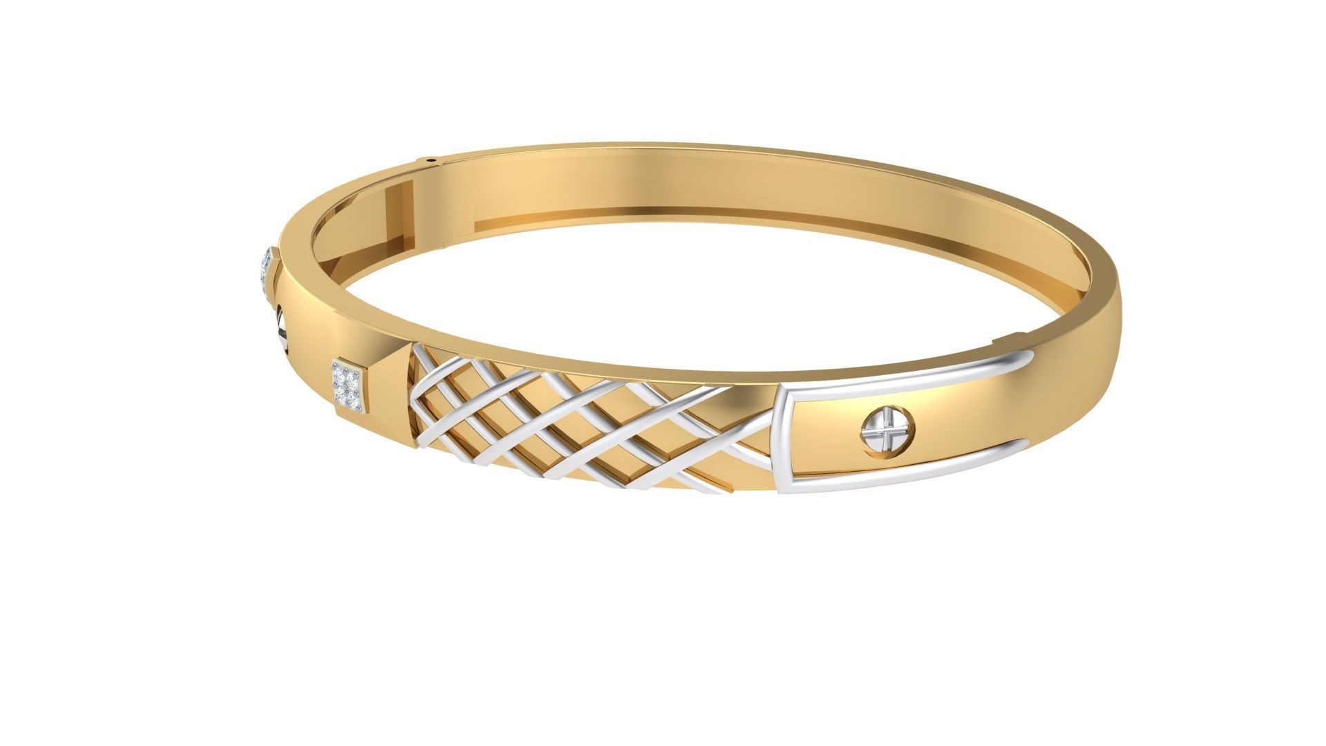 Screw Head Solid Diamond Unisex Bracelets 3dm stl renders obj  3D print model_12