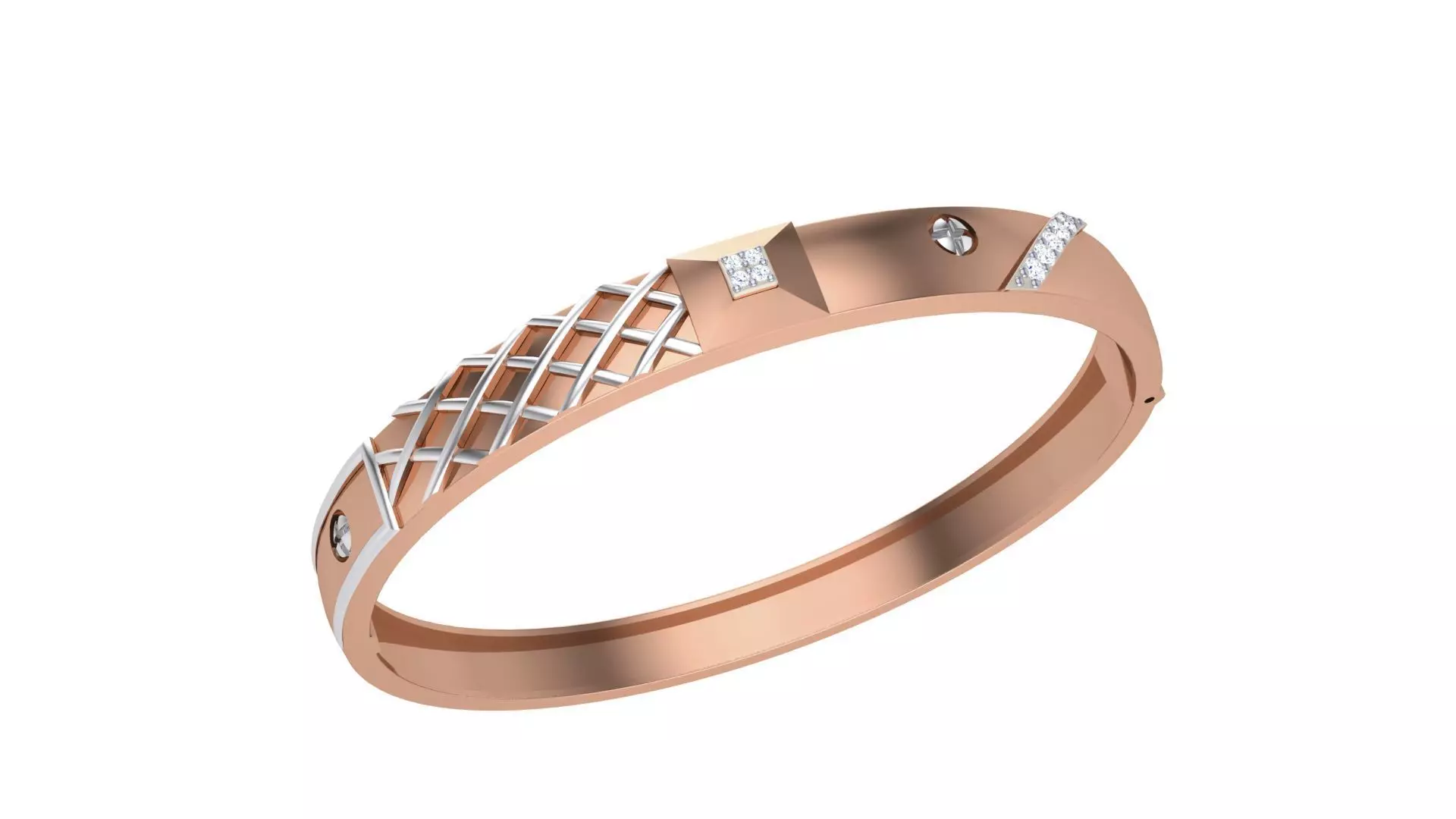 Screw Head Solid Diamond Unisex Bracelets 3dm stl renders obj  3D print model_0