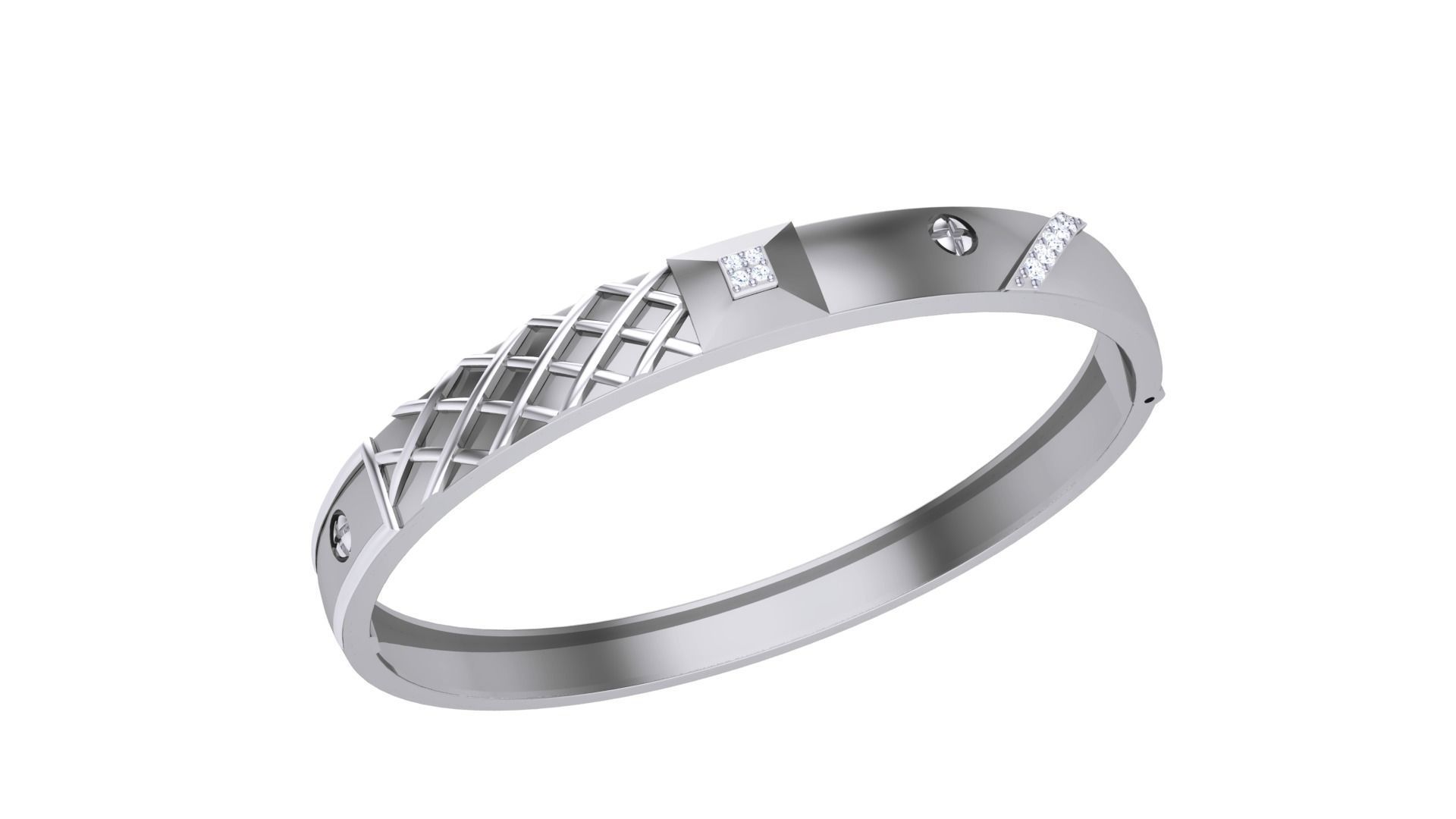 Screw Head Solid Diamond Unisex Bracelets 3dm stl renders obj  3D print model_1