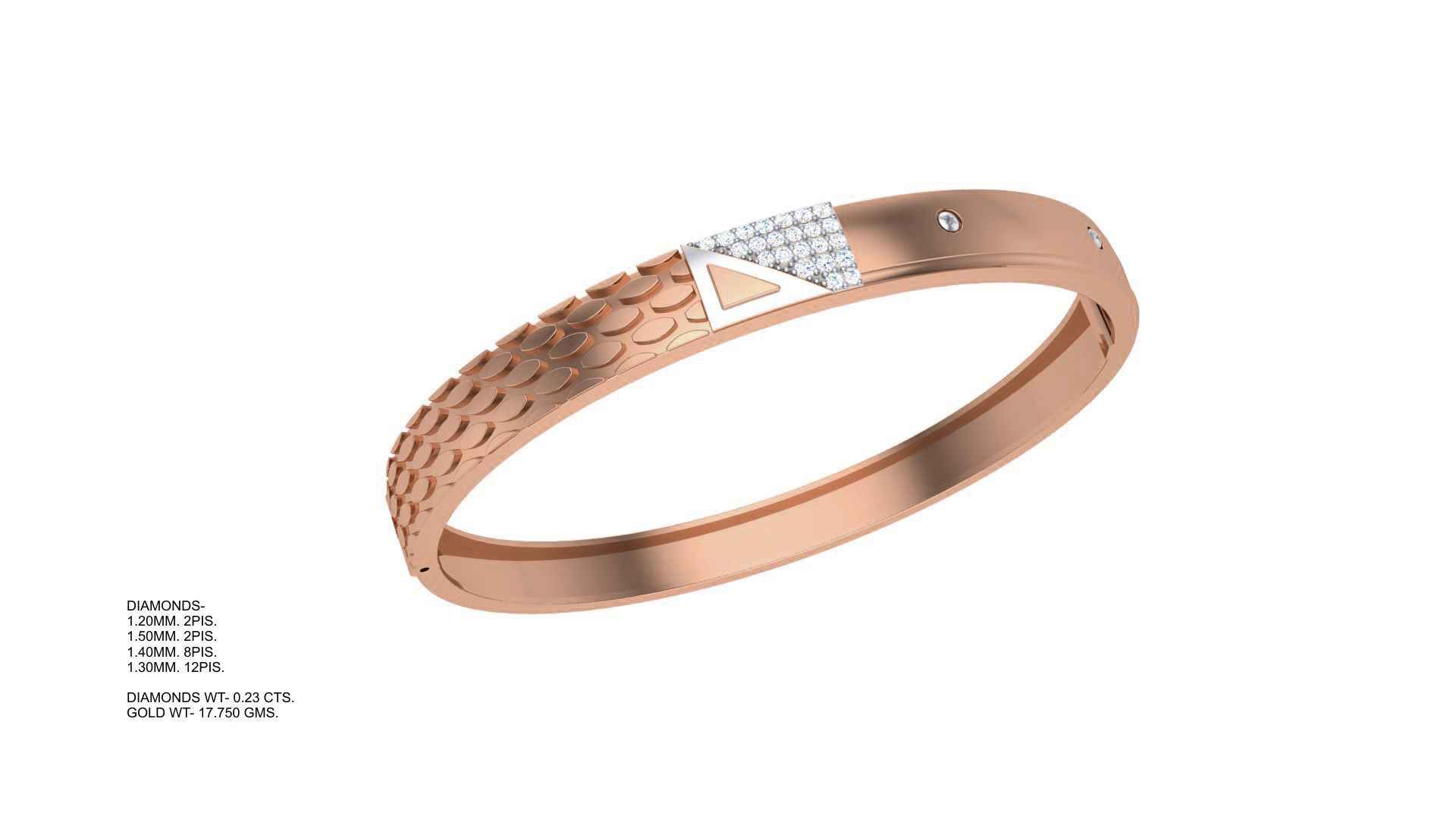 Screw Head Solid Diamond Unisex Bracelets 3dm stl renders obj 3D print model_4