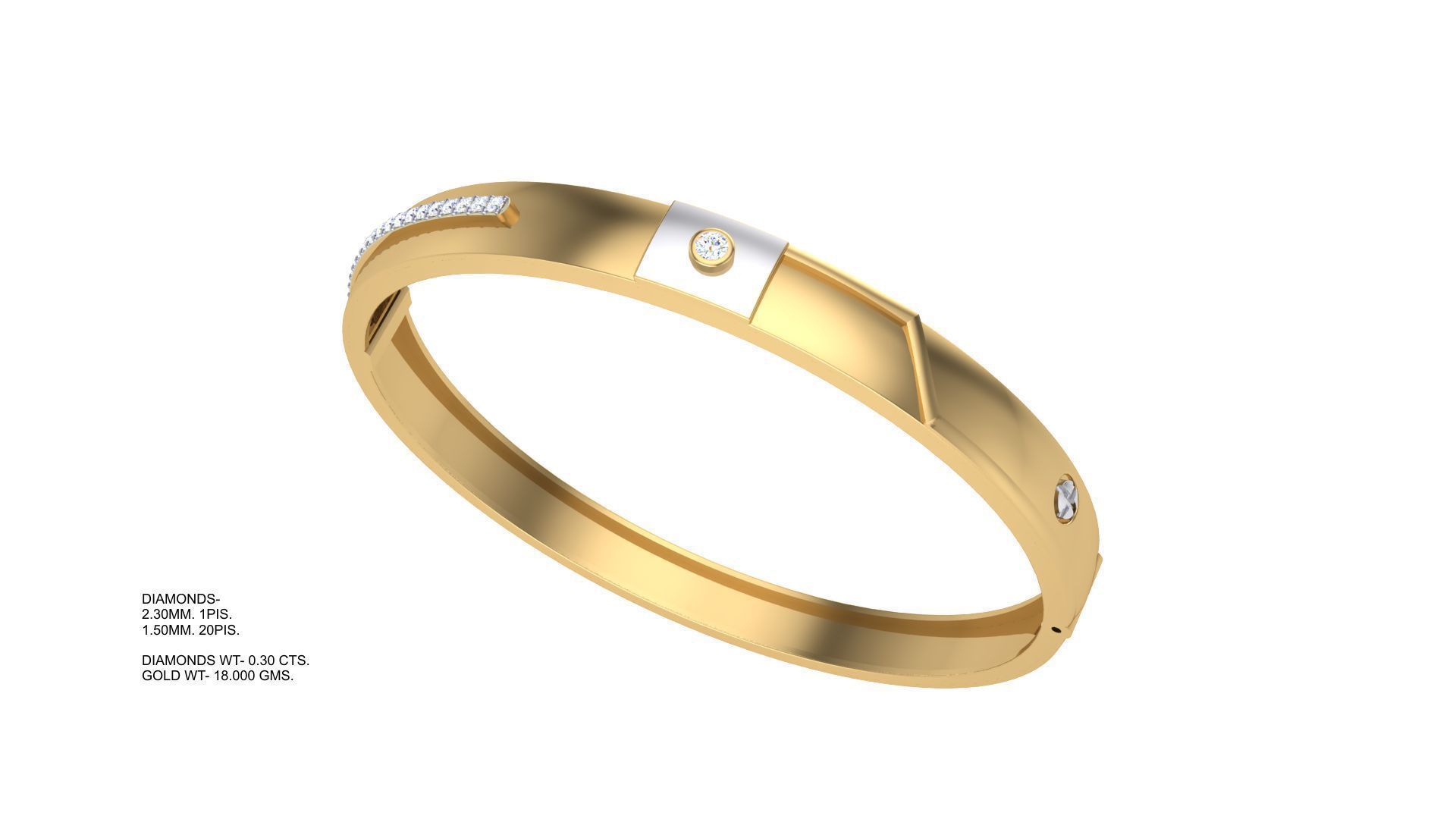 Screw Head Solid Diamond Unisex Bracelets 3dm stl renders obj  3D print model_5