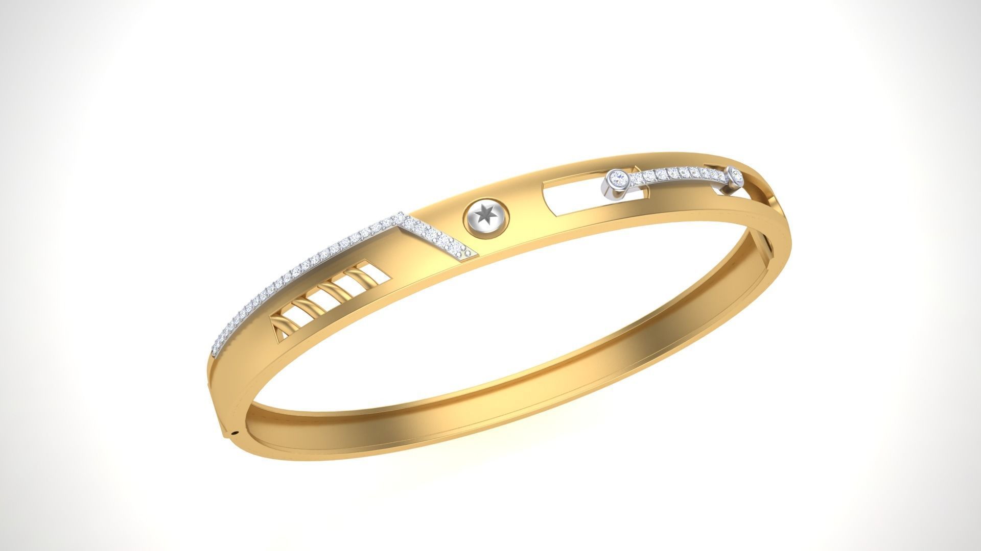 Screw Head Solid Diamond Unisex Bracelets 3dm stl renders obj  3D print model_2