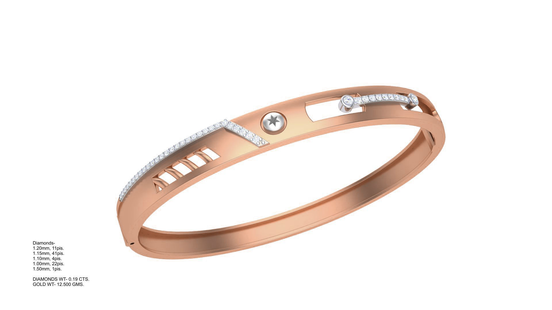 Screw Head Solid Diamond Unisex Bracelets 3dm stl renders obj  3D print model_5