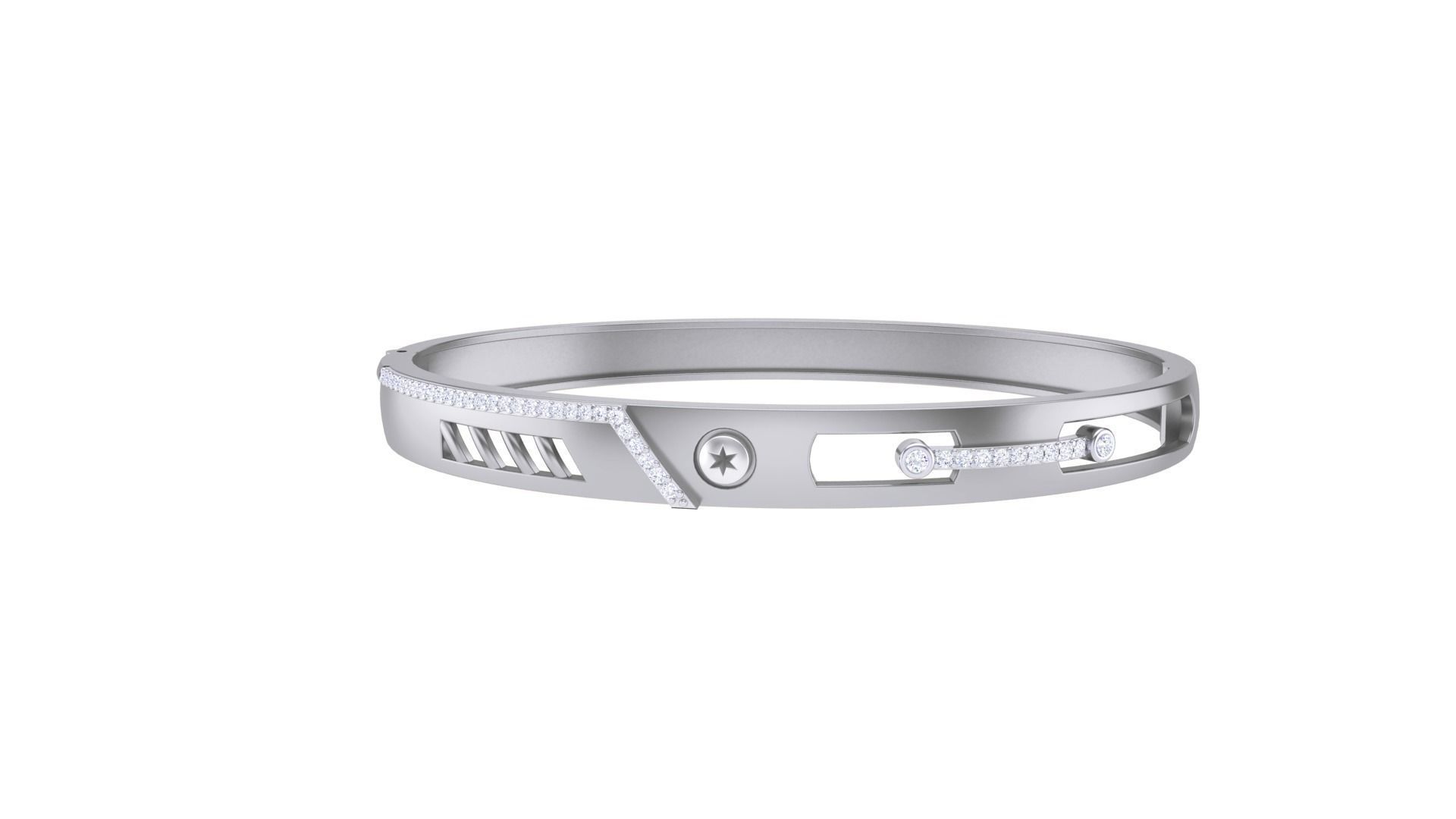 Screw Head Solid Diamond Unisex Bracelets 3dm stl renders obj  3D print model_13